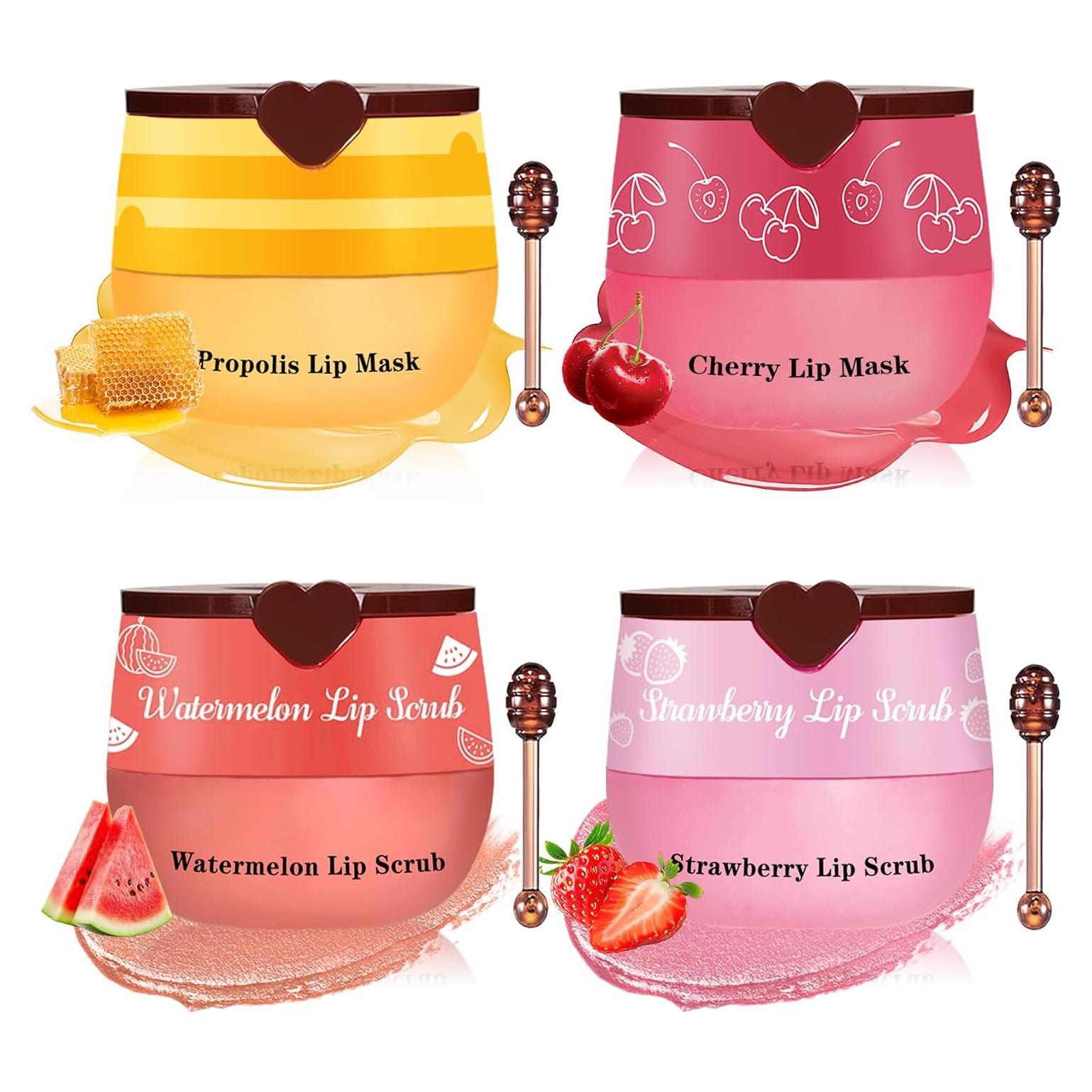 Set de Cuidado Labial UAOE: Exfoliante y Mascarilla 4PCS