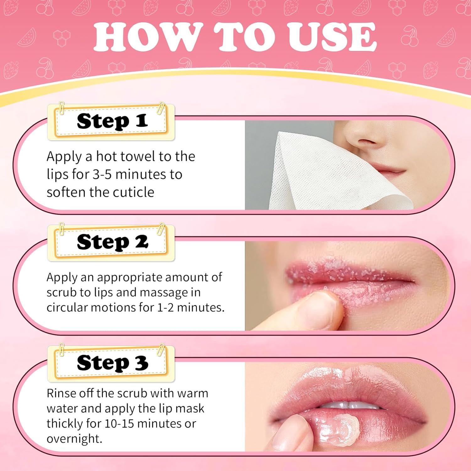 Set de Cuidado Labial UAOE: Exfoliante y Mascarilla 4PCS