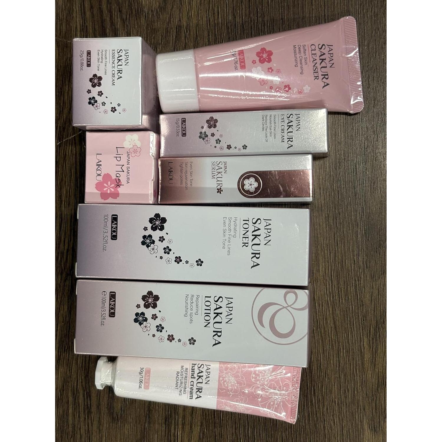 Kit de Cuidado de Piel Japonés Sakura ISHERBIN 8-Pack Viaje