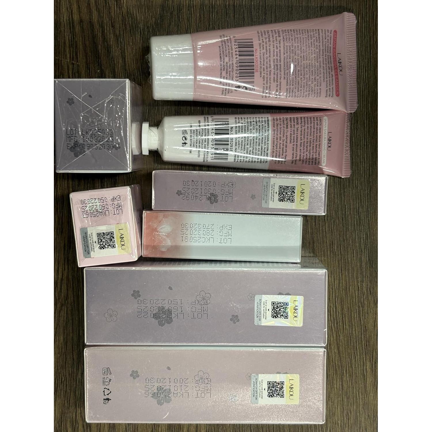 Kit de Cuidado de Piel Japonés Sakura ISHERBIN 8-Pack Viaje