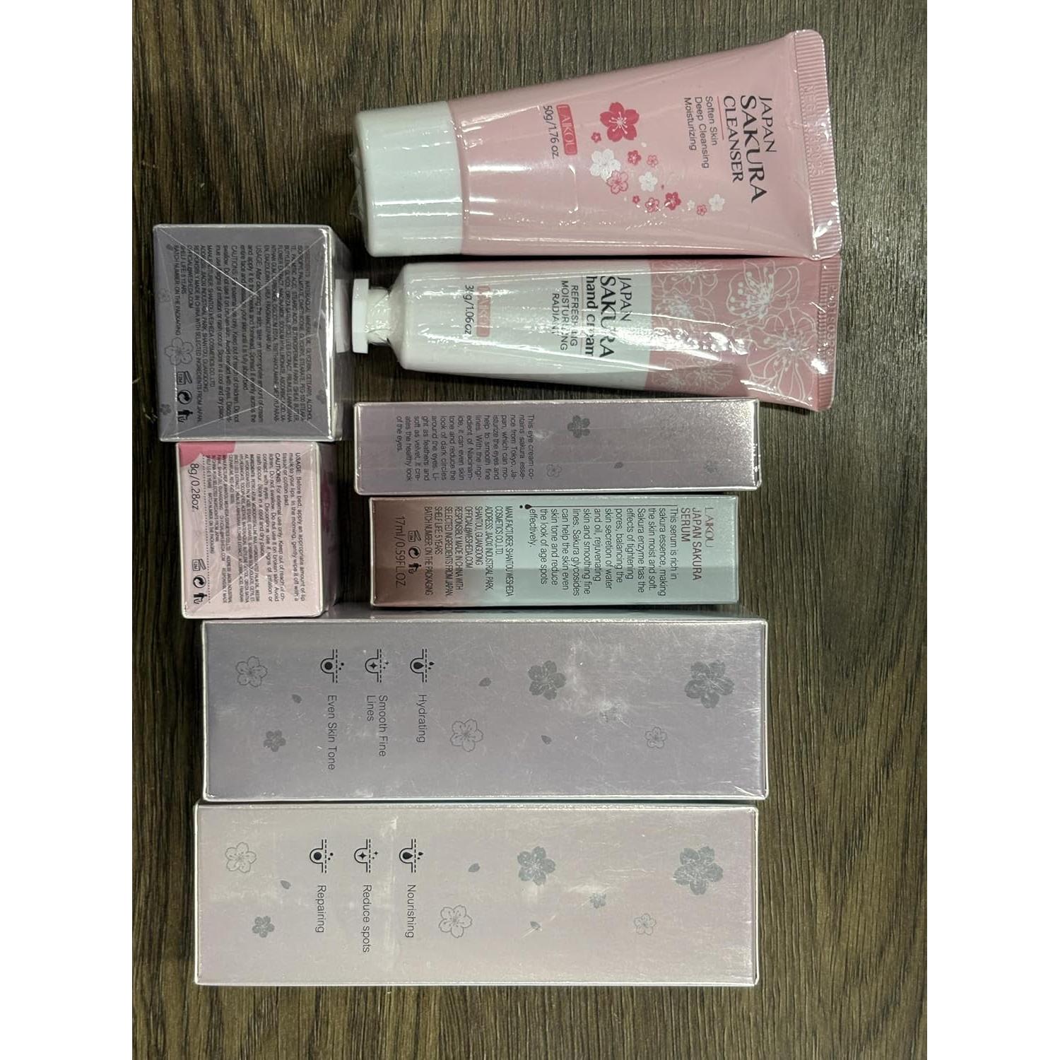 Kit de Cuidado de Piel Japonés Sakura ISHERBIN 8-Pack Viaje