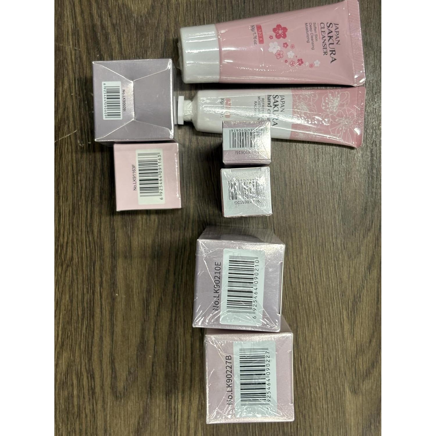 Kit de Cuidado de Piel Japonés Sakura ISHERBIN 8-Pack Viaje