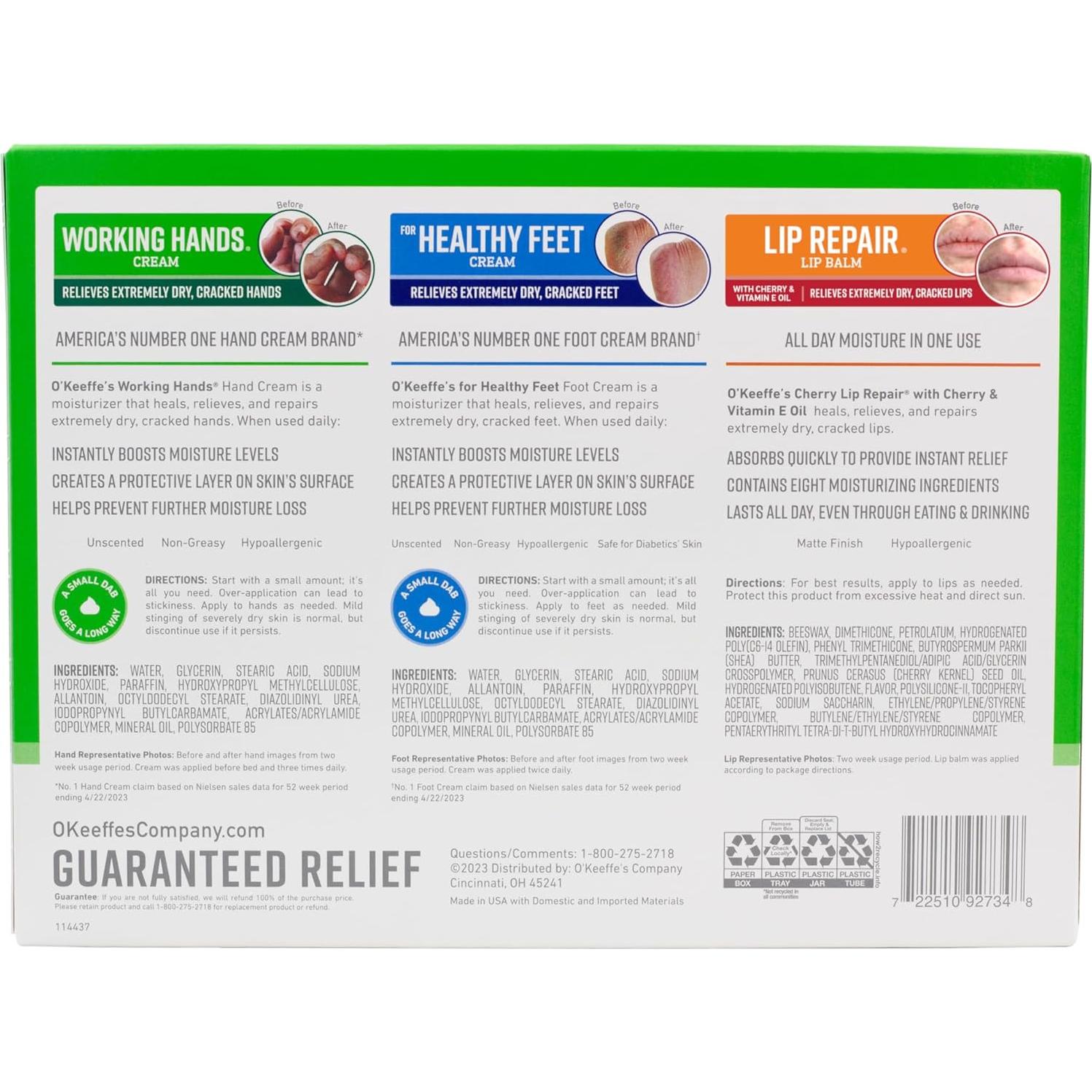 Set de Regalo O'Keeffe: Crema Manos, Pies y Balsamo Labial