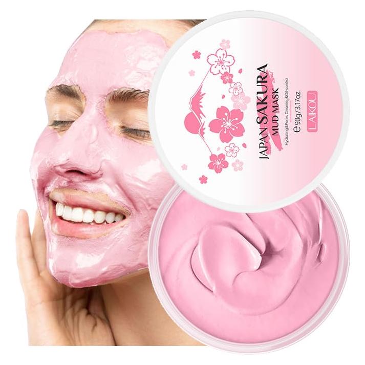 Mascarilla Facial de Barro AKARY Sakura - Hidratante y Limpiadora