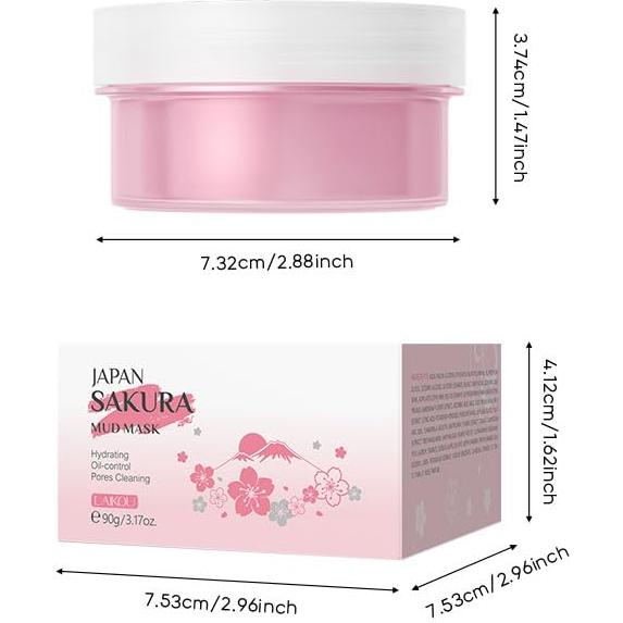 Mascarilla Facial de Barro AKARY Sakura - Hidratante y Limpiadora
