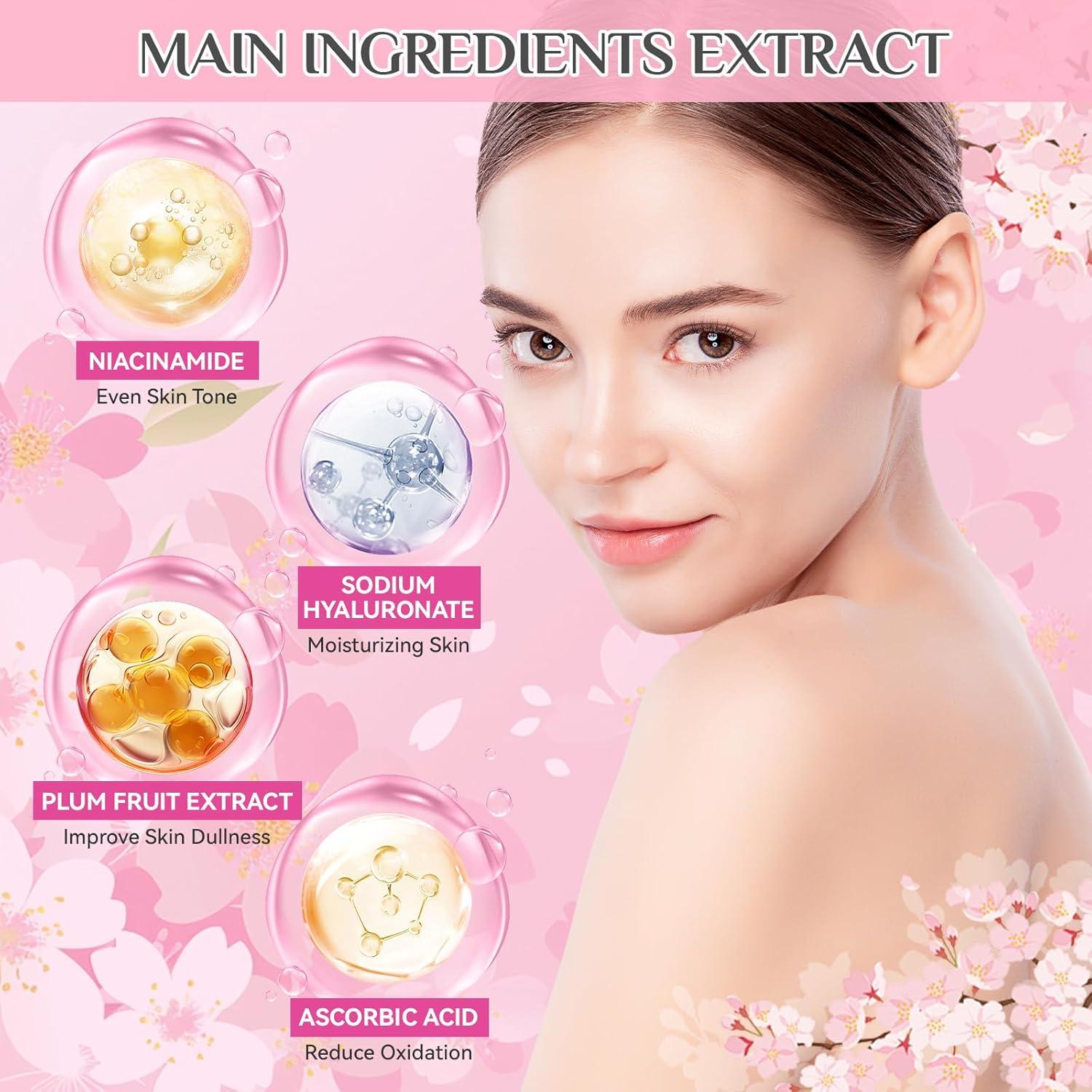 Juego de Regalo de Baño y Cuerpo Ofanyia 9 Piezas Flor de Cerezo