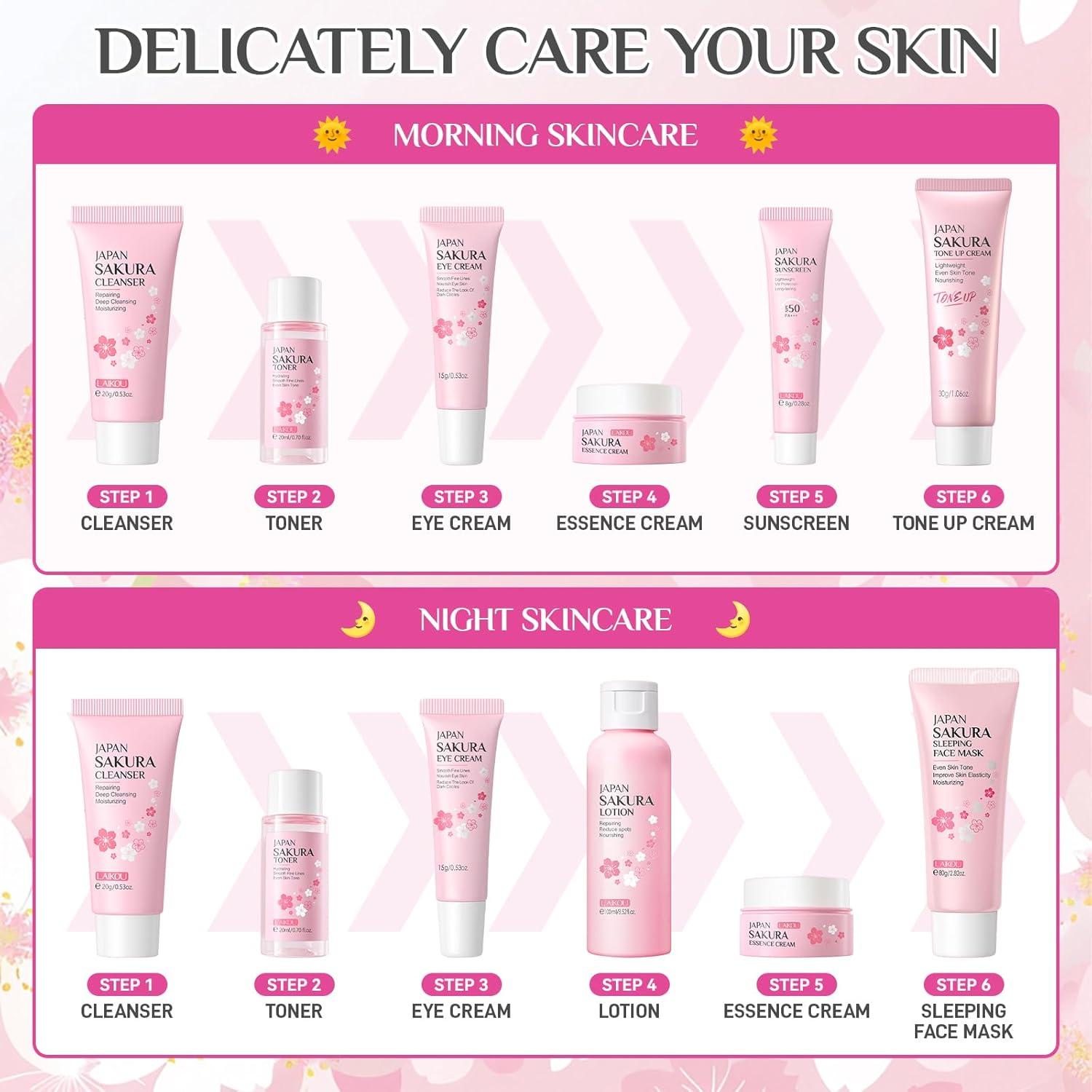 Juego de Cuidado de la Piel Sakura Ofanyia 15 Piezas para Niñas