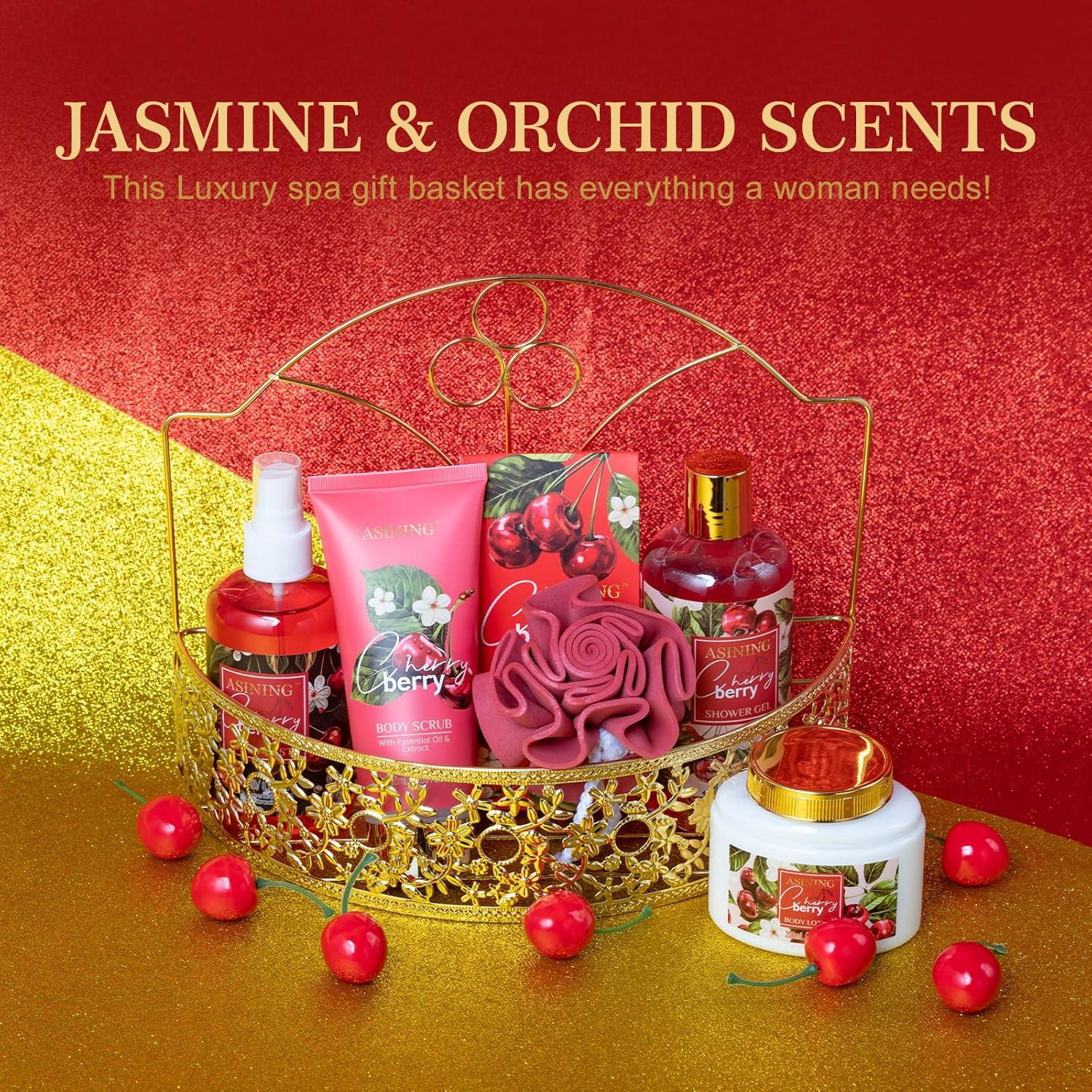 Juego de Cesta de Baño Spa ASINING con Aroma a Cereza 1kg