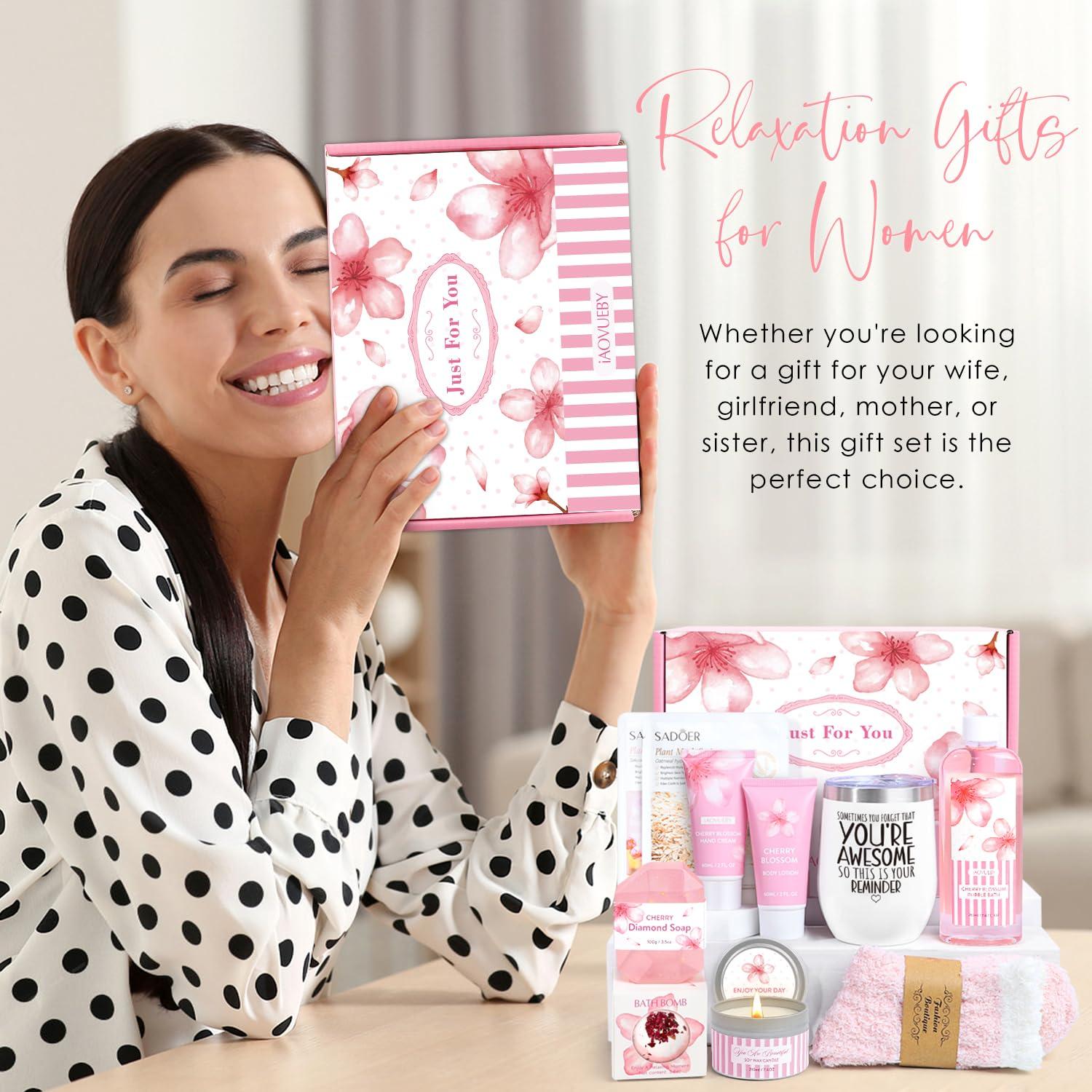 Juego de Regalo de Baño iAOVUEBY 12PCS Spa Flores de Cerezo