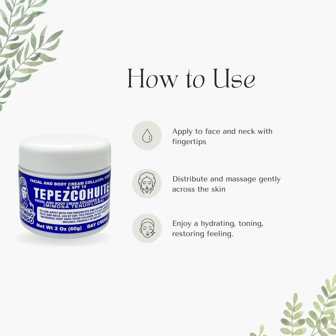 Crema Facial Del Indio Papago Día 60g con Tepezcohuite y Vitamina E