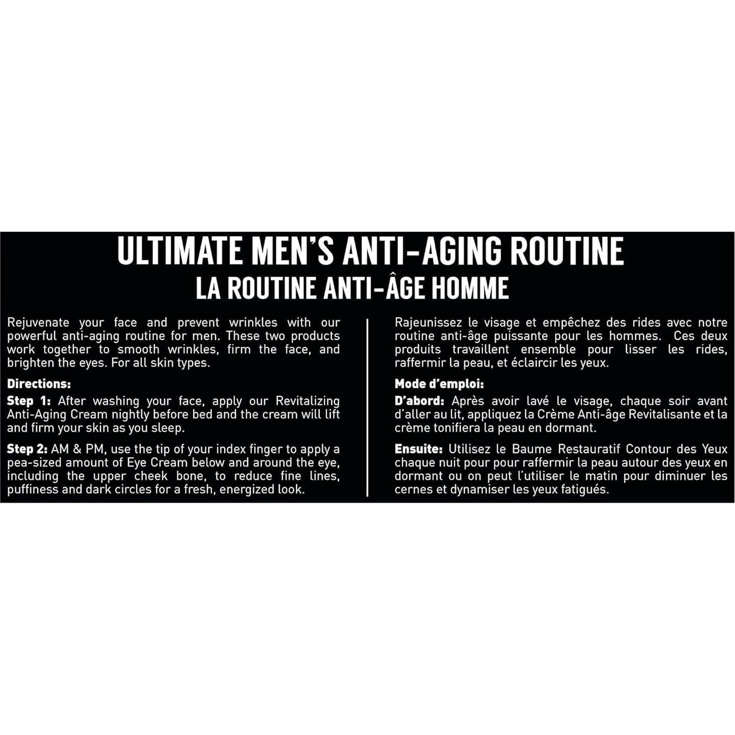 Rutina Antienvejecimiento Brickell para Hombres - Crema Facial y Ojos