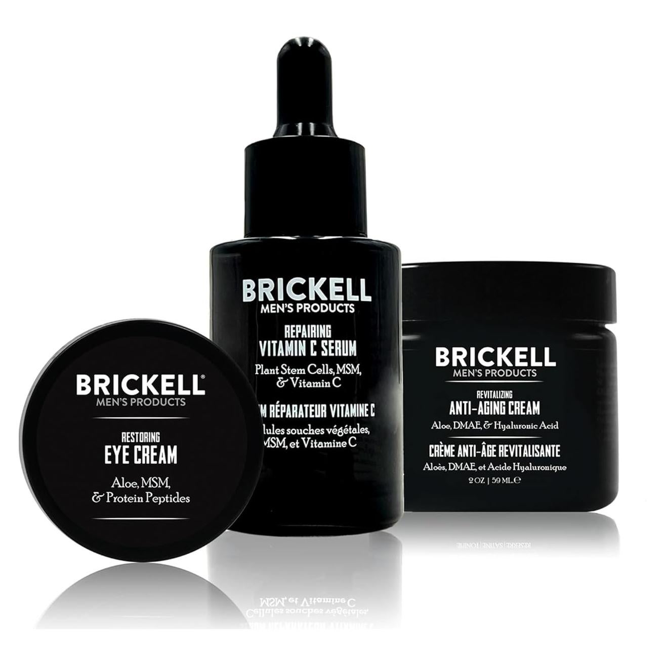 Set Antienvejecimiento para Hombres Brickell - Crema y Suero Facial