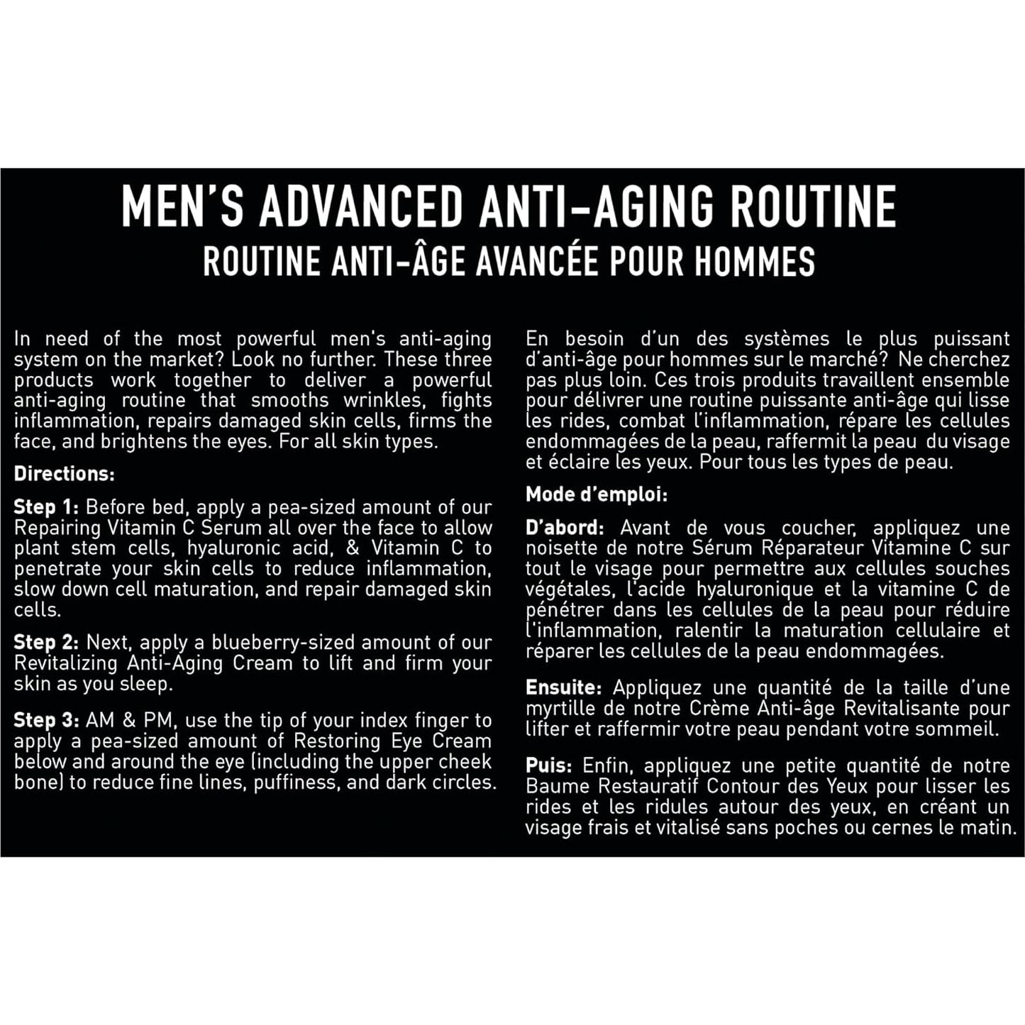 Set Antienvejecimiento para Hombres Brickell - Crema y Suero Facial