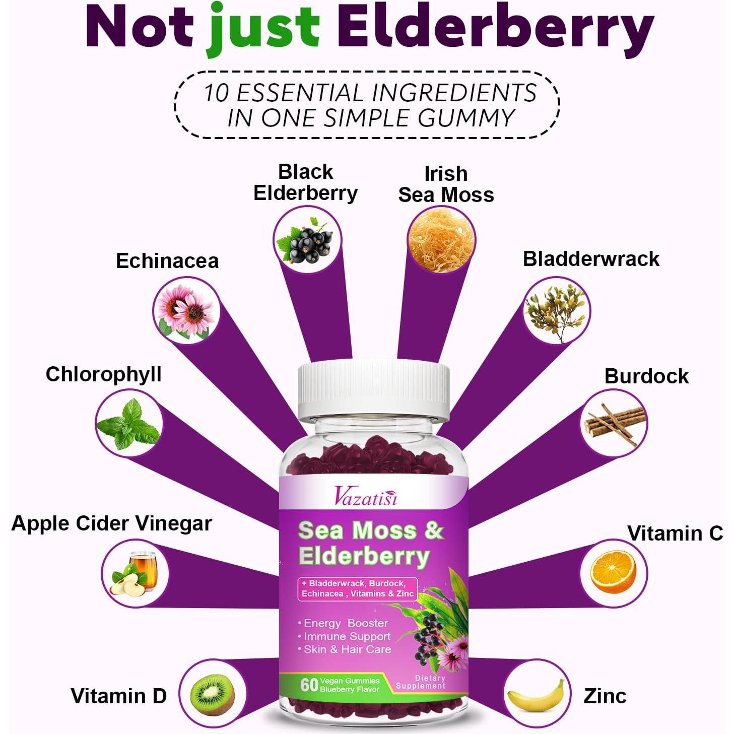 Gomitas de Saúco Vazatisi 120 unidades Sabor Arándano