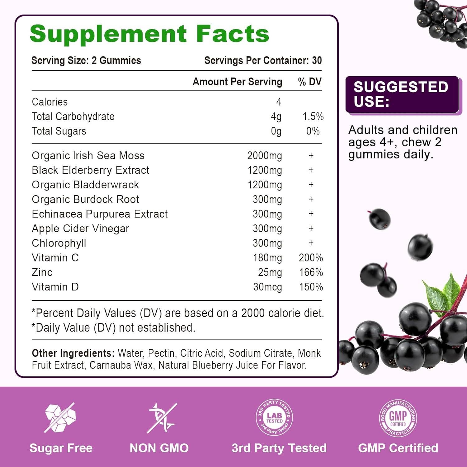 Gomitas de Saúco Vazatisi 120 unidades Sabor Arándano