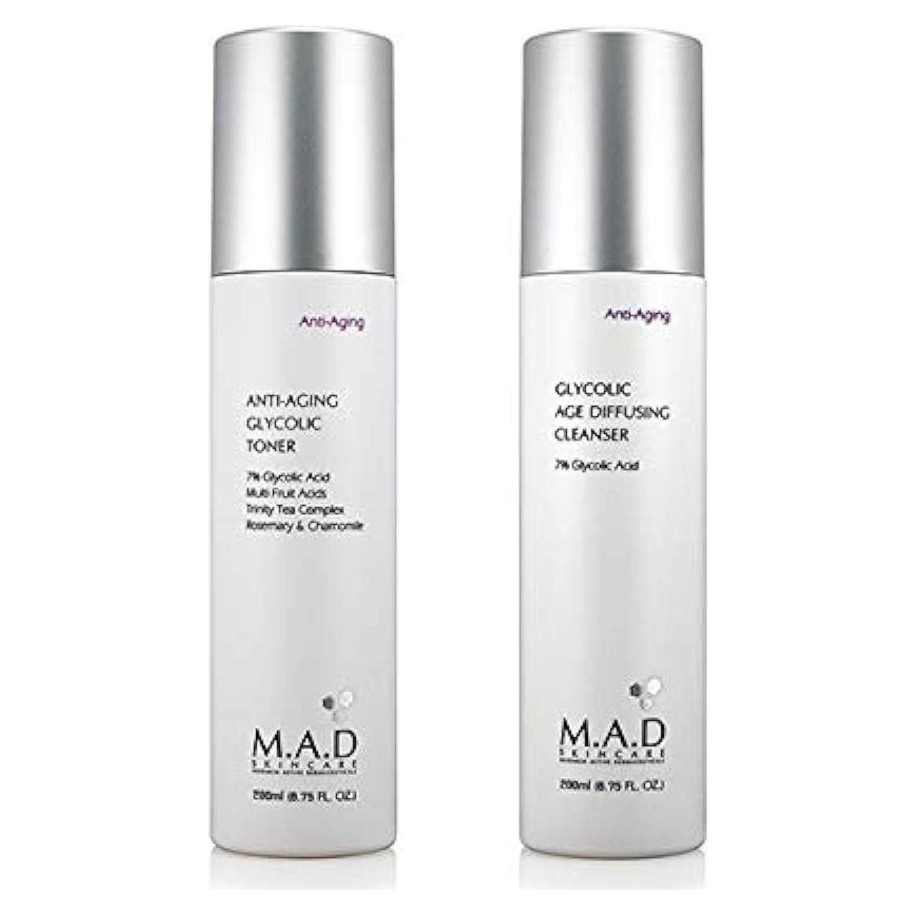 Set Dúo Anti-Envejecimiento M.A.D - Limpiador y Tónico Glicólico