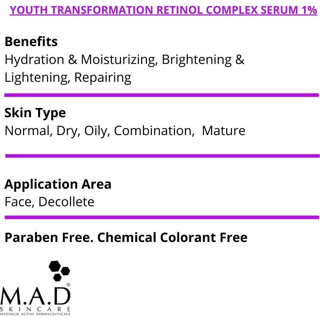 Suero Anti-Envejecimiento M.A.D Skincare Retinol 1% 68g