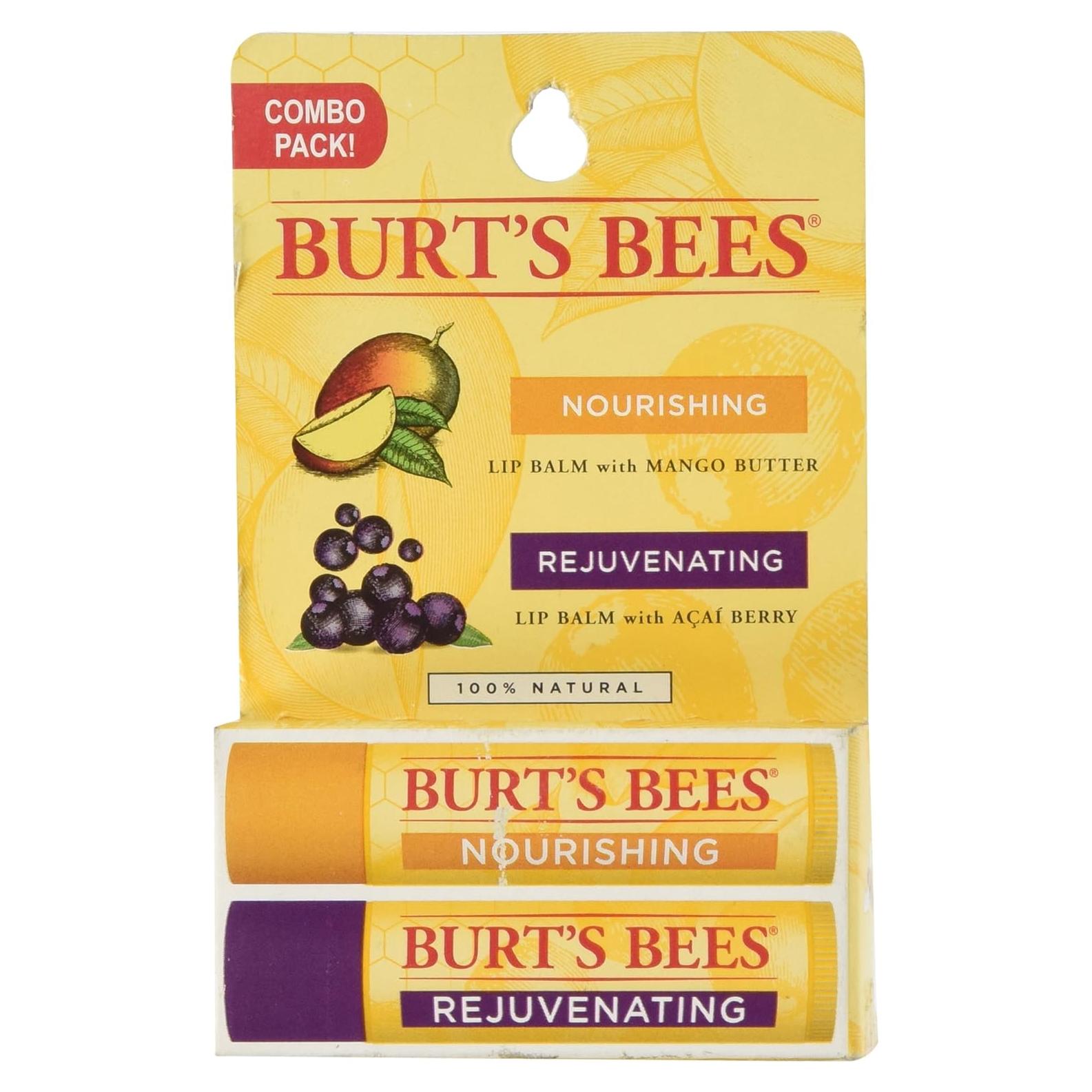 Paquete Doble Bálsamo Labial Burt's Bees Mantequilla Mango Acai 8.5g
