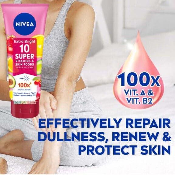 NIVEA Loción Corporal Extra Brillante 320ml - 10 Vitaminas