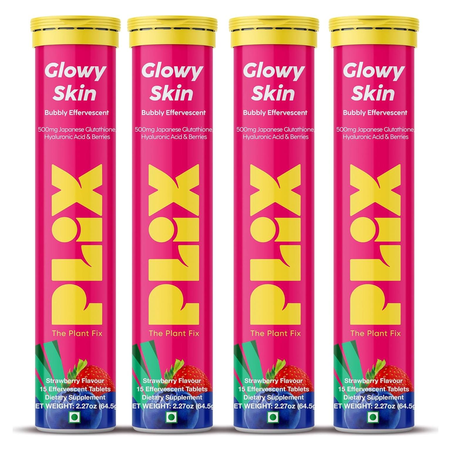 Suplemento Efervescente Plix Glowy Skin 500mg - 60 Tabletas