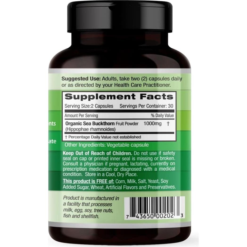 Suplemento Espino Marino Emerald Labs - 60 Cápsulas Vegetales