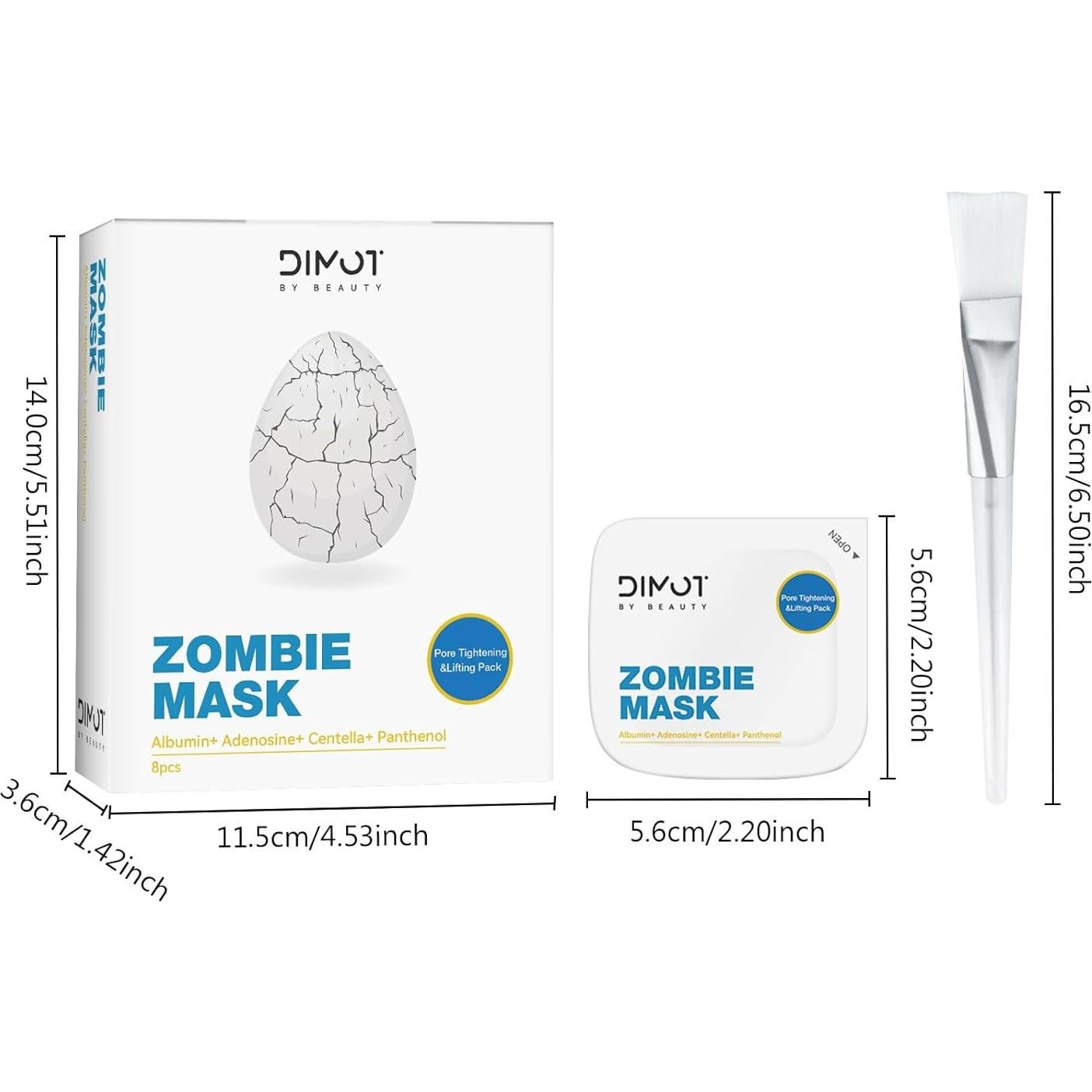 Máscara Facial Zombie ANCAI 8 Piezas Hidratante y Afirmante