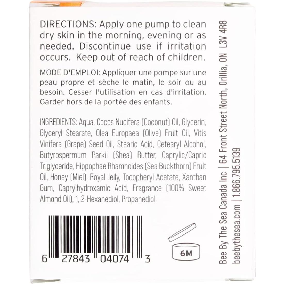 Crema Facial Bee by the Sea 60 ml - Espino Marino y Miel