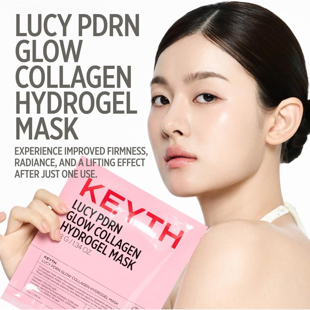 Mascarilla Hidrogel de Colágeno Keyth Lucy PDRN Glow 4 Unidades 38g