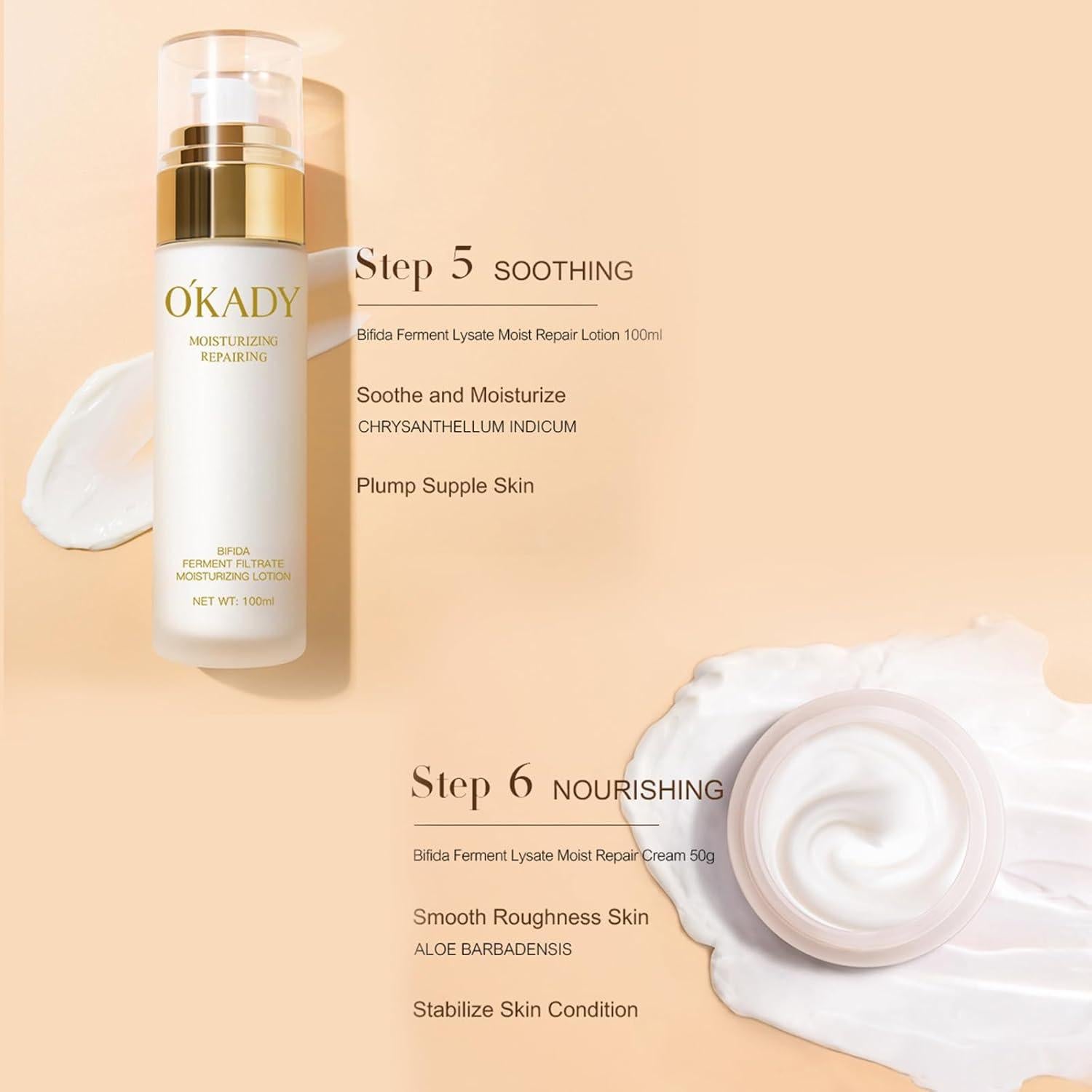 Conjunto de Cuidado Facial O'KADY Bifidobacterium 6 Piezas