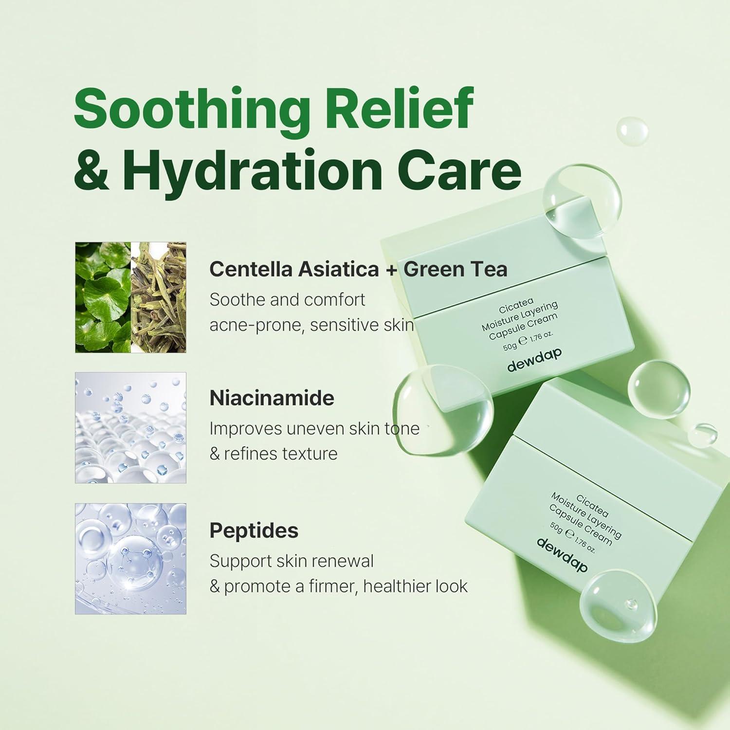 Crema Hidratante Facial Cicatea 50ml Niacinamida y Centella