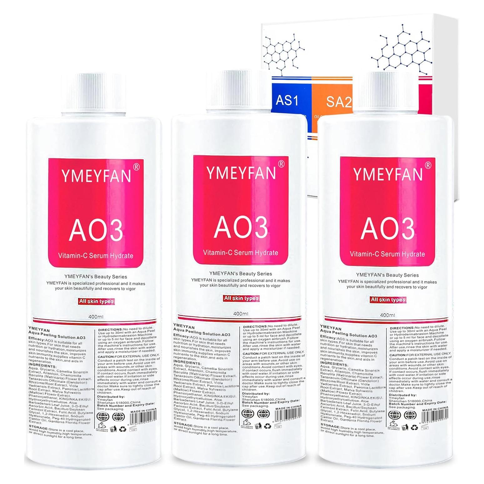 Sueros Hidratantes AO3 YMEYFAN 400ml x3 para Piel