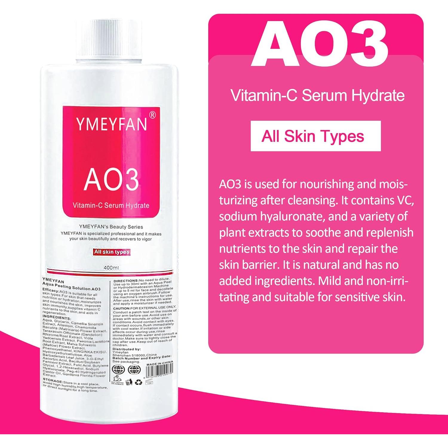 Sueros Hidratantes AO3 YMEYFAN 400ml x3 para Piel