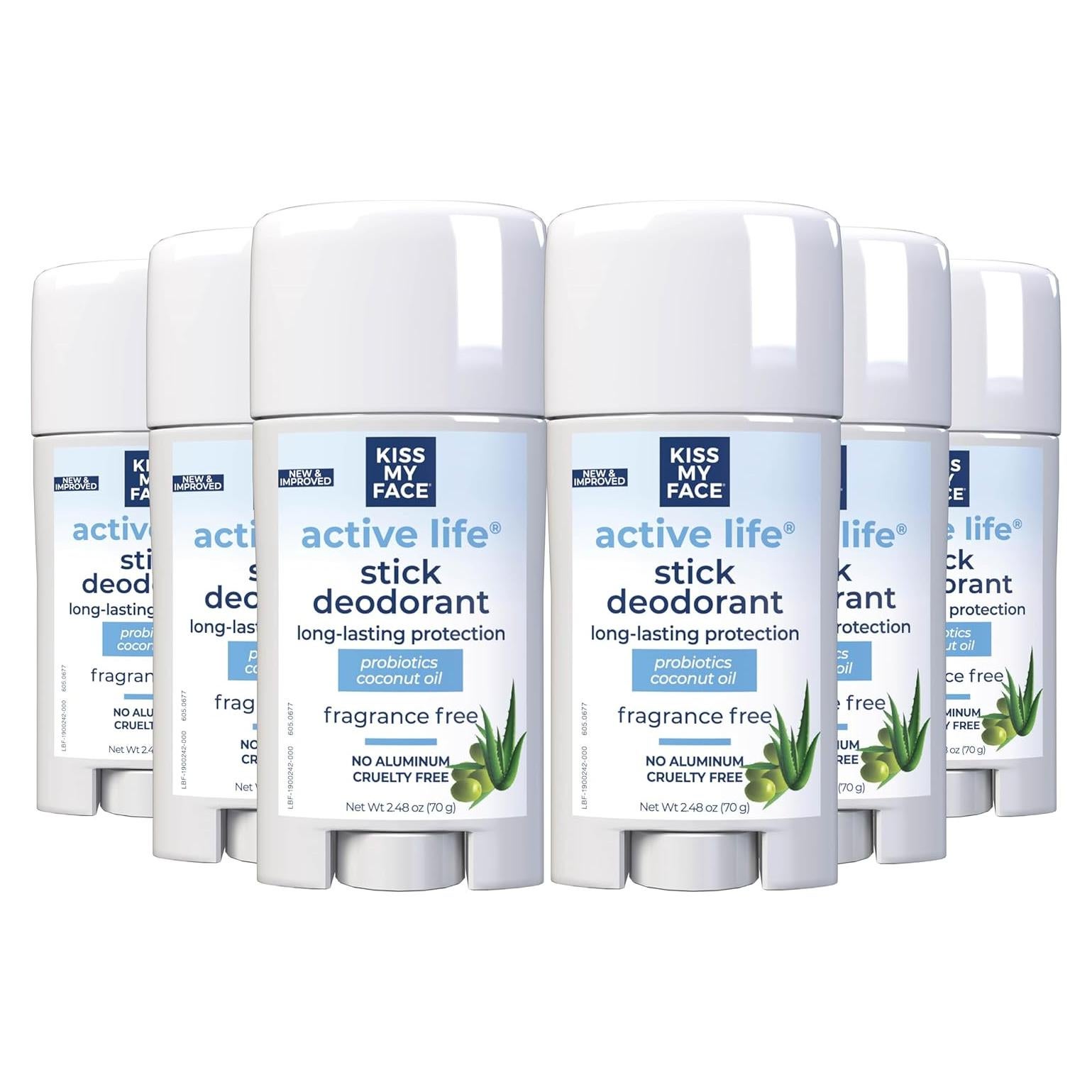 Desodorante Sin Fragancia Kiss My Face 70.4g Barra - Paquete 6