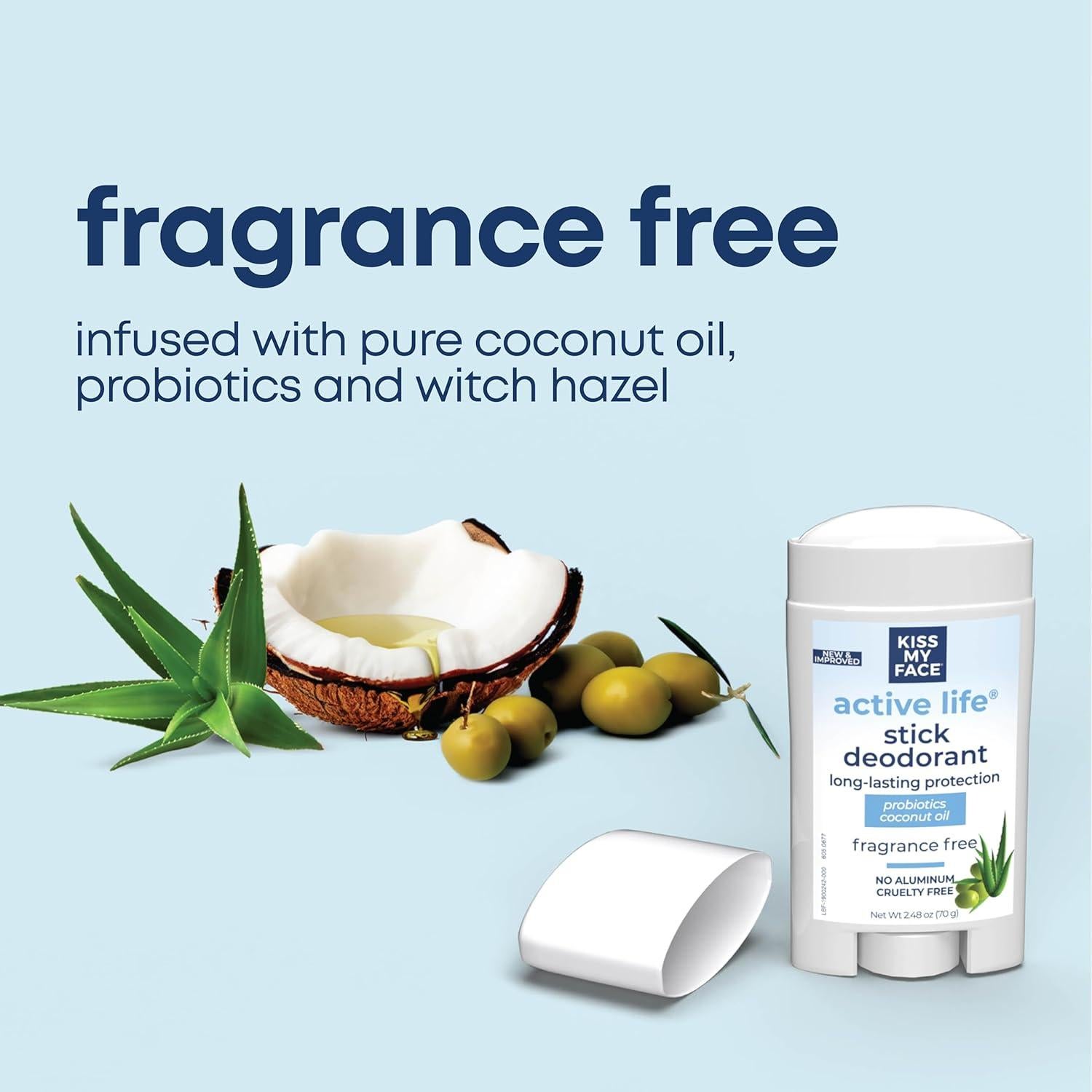 Desodorante Sin Fragancia Kiss My Face 70.4g Barra - Paquete 6