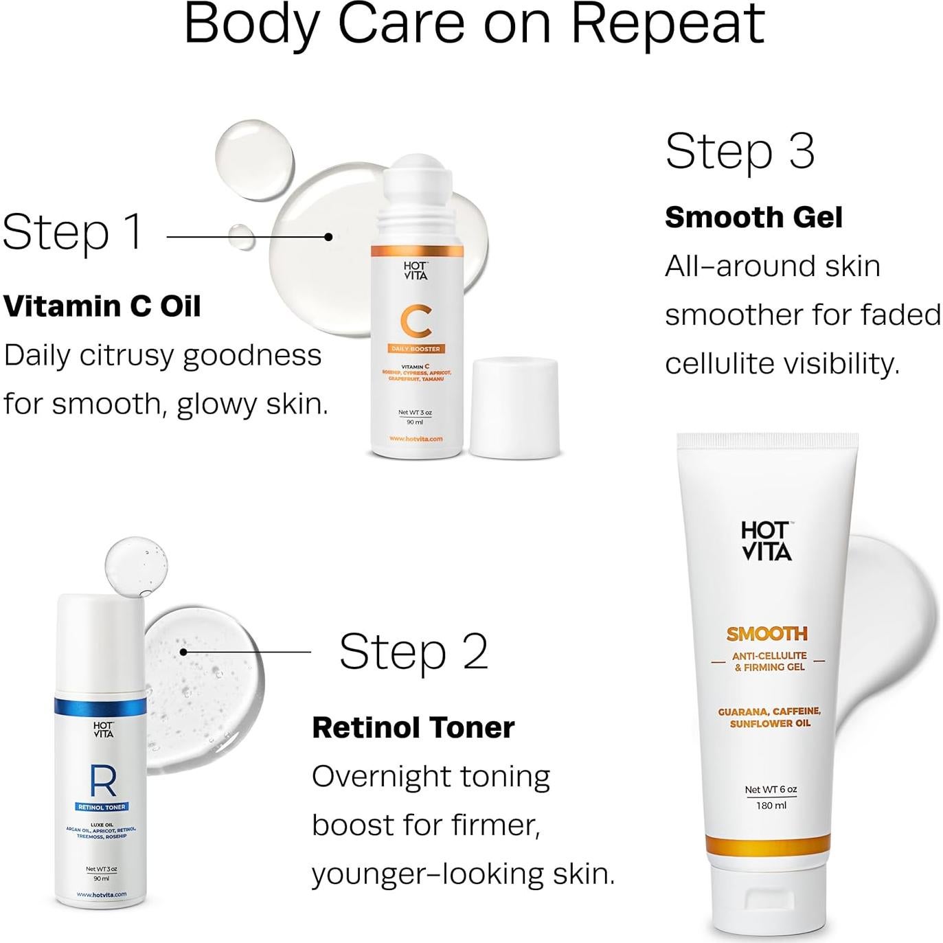 Aceite Corporal de Vitamina C Hot Vita 89 ml - Hidratante y Reafirmante