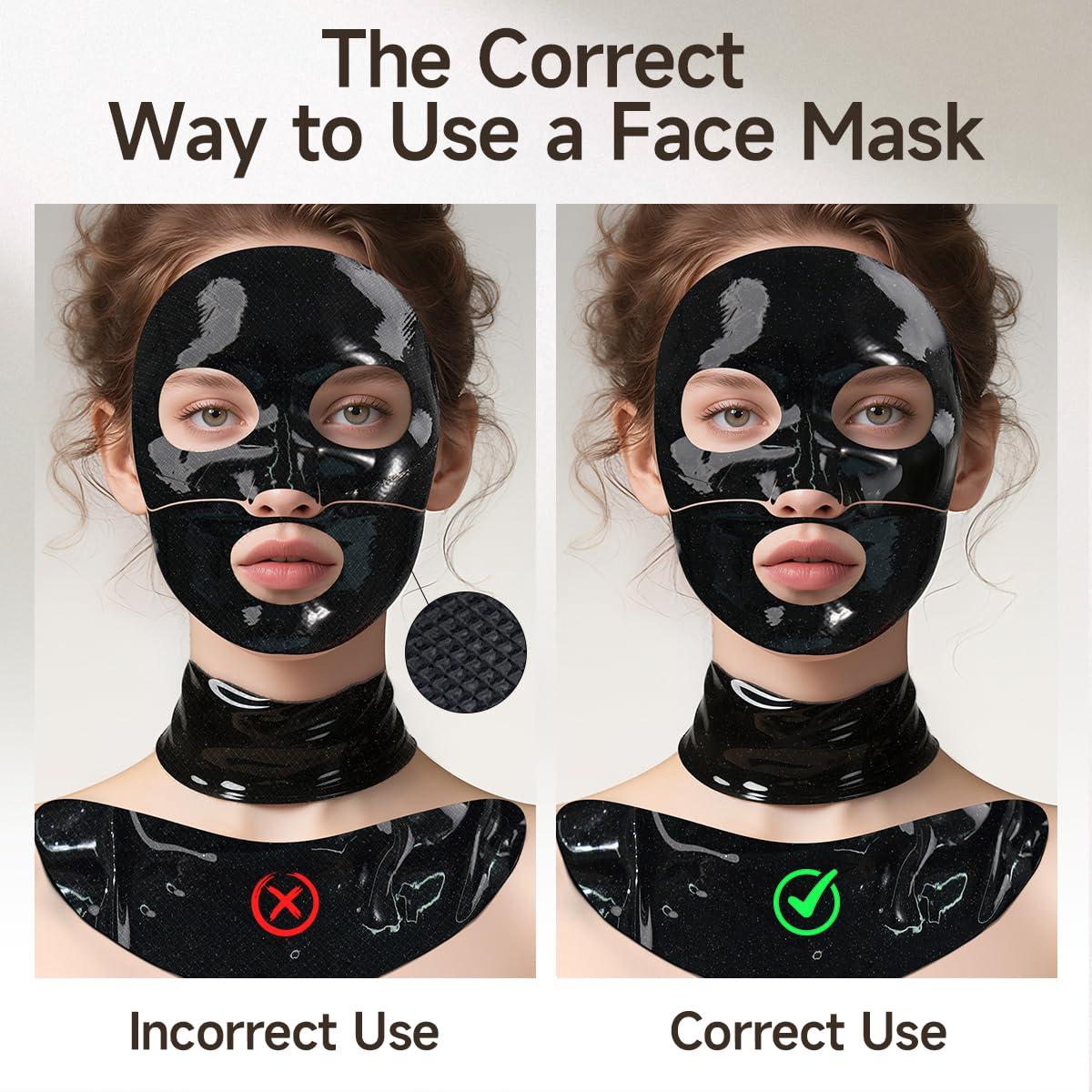 Mascarilla Facial de Colágeno HEALOINE Diamante Negro Set de 2