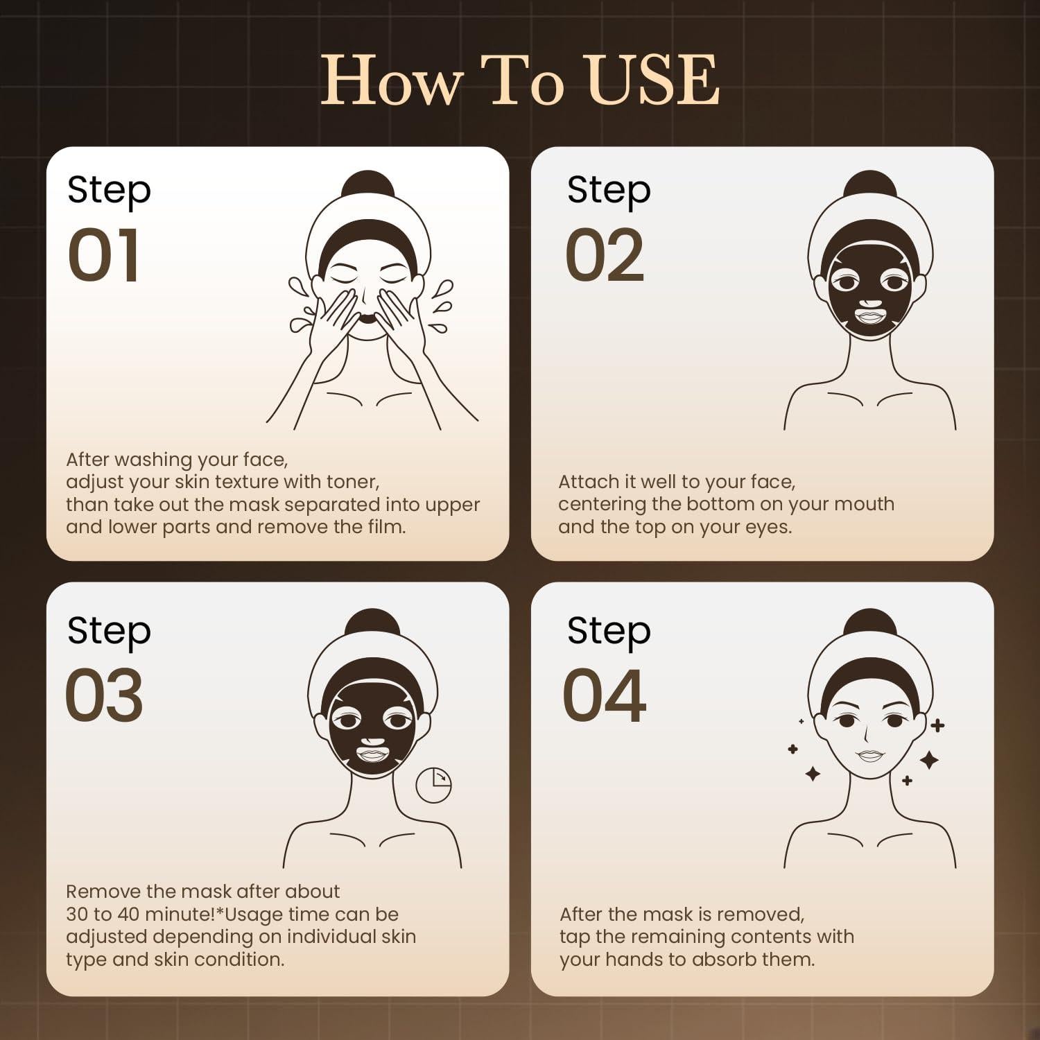 Mascarilla Facial de Colágeno HEALOINE Diamante Negro Set de 2