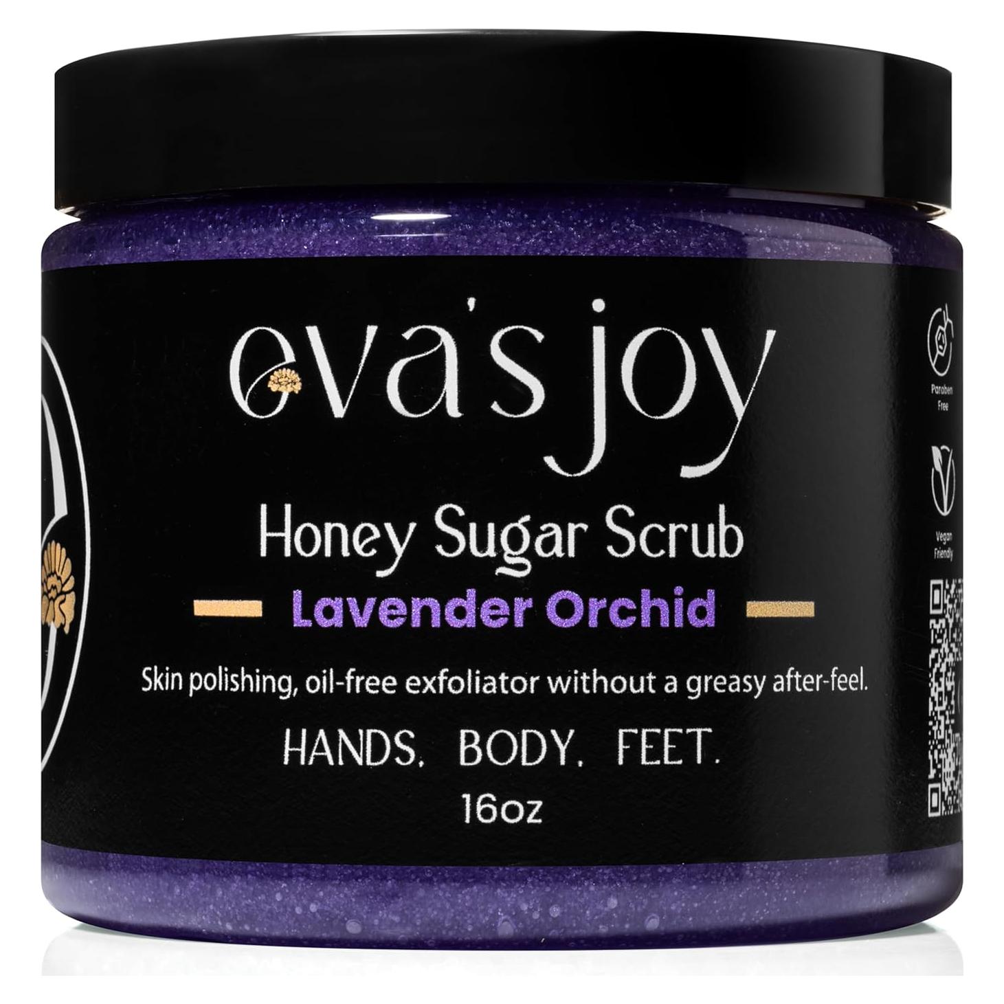 Exfoliante Corporal Eva's Joy Azúcar Orquídea Lavanda 453g