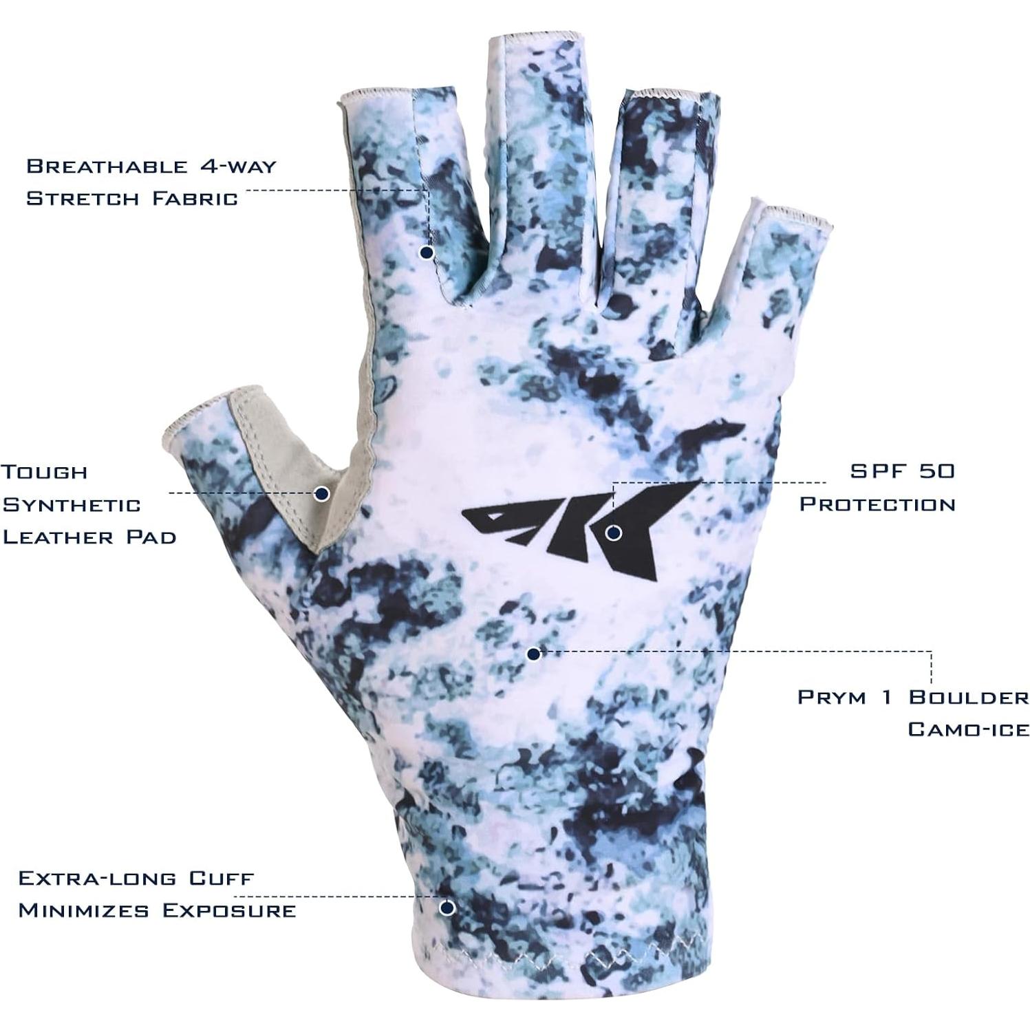 Guantes de Pesca KastKing La Sal UPF50+ Sin Dedos Camo