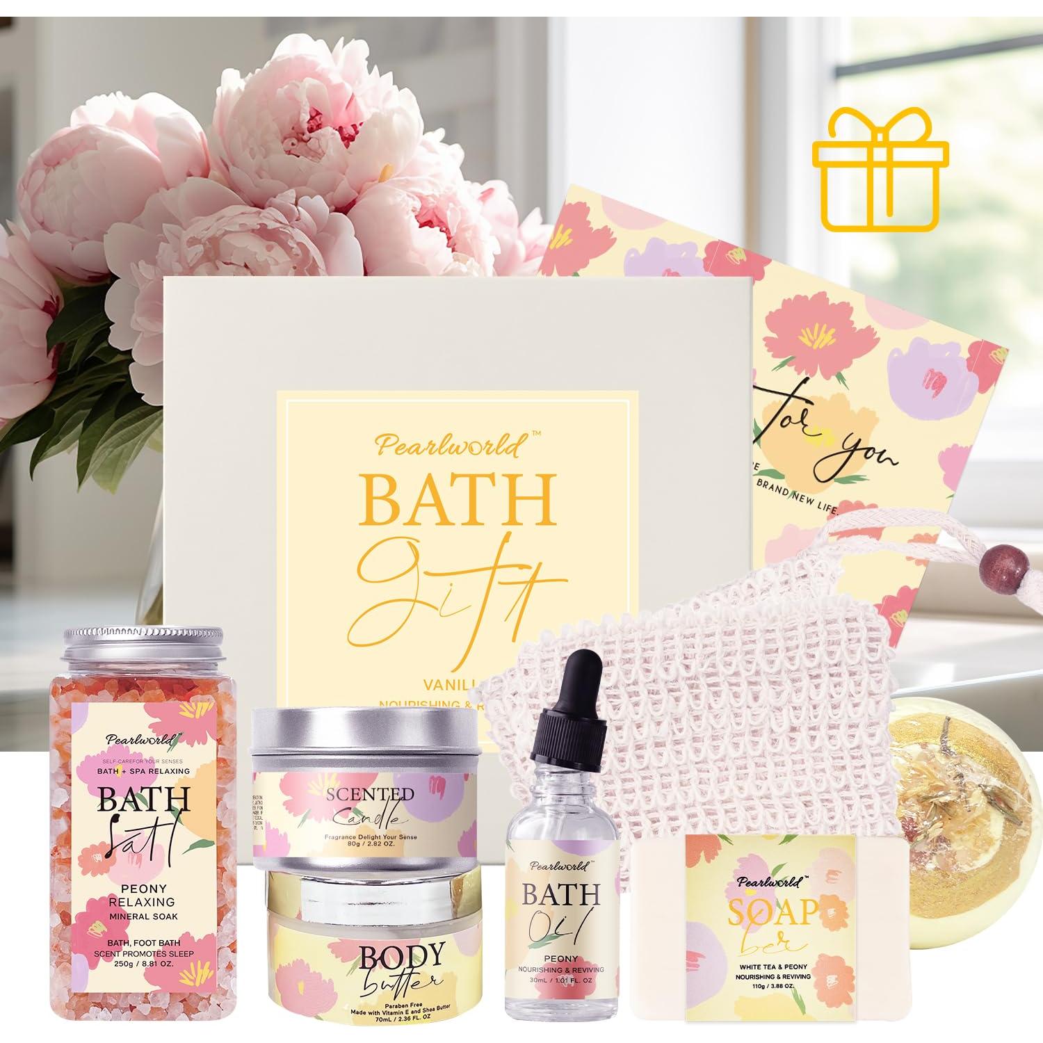 Set de Spa de Peonía PearlWorld - 9 Piezas de Cuidado Personal