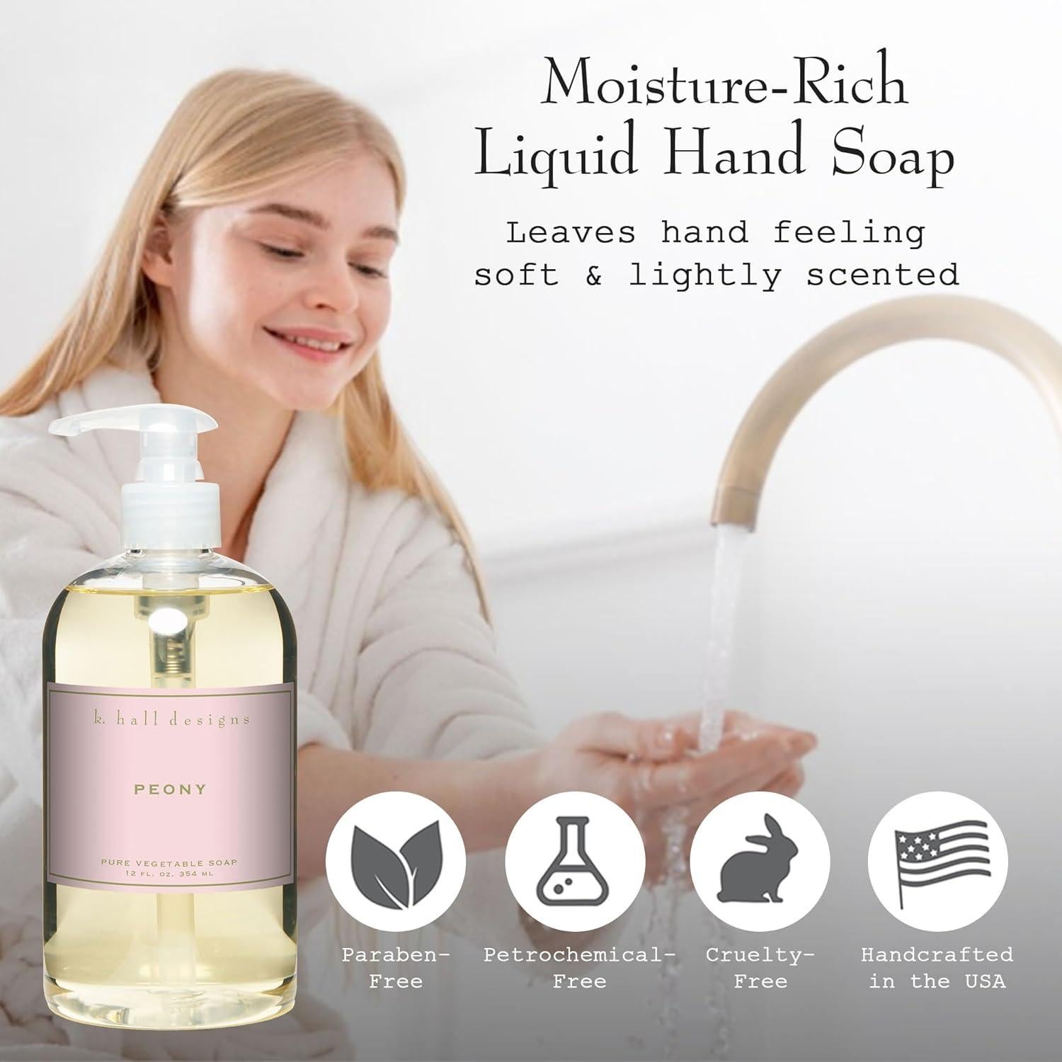 Jabón Líquido de Manos K. Hall Designs Peonía 354 ml