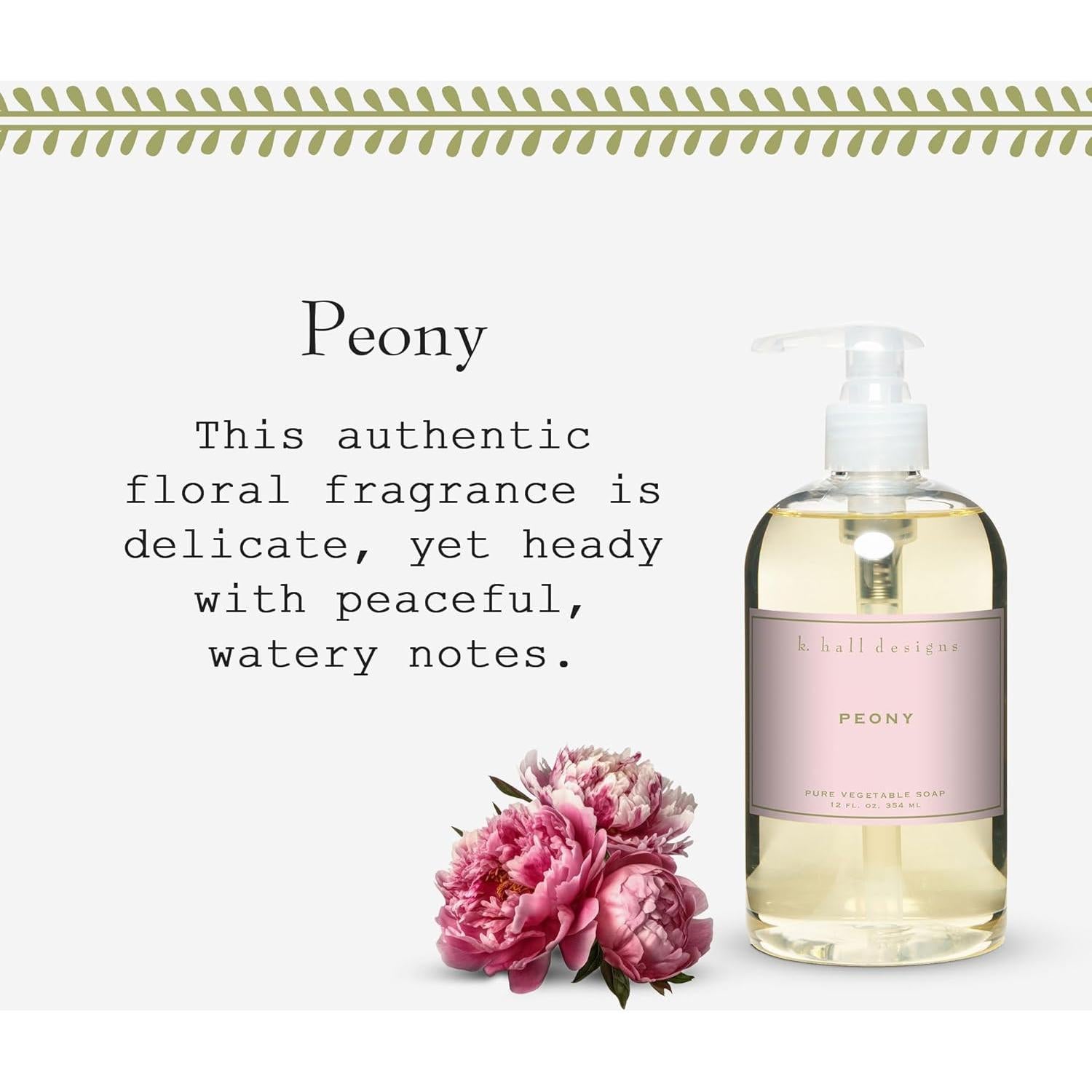 Jabón Líquido de Manos K. Hall Designs Peonía 354 ml