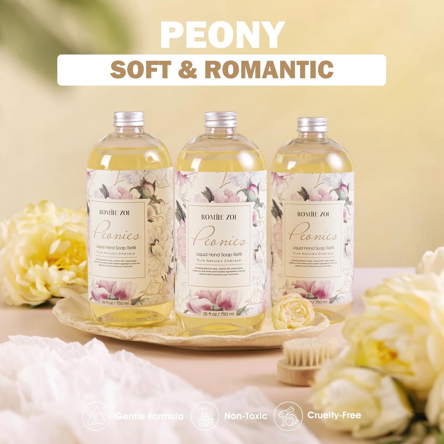 Conjunto de Recargas Jabón de Manos ROMIIE ZOI 3 x 770 ml Peonía