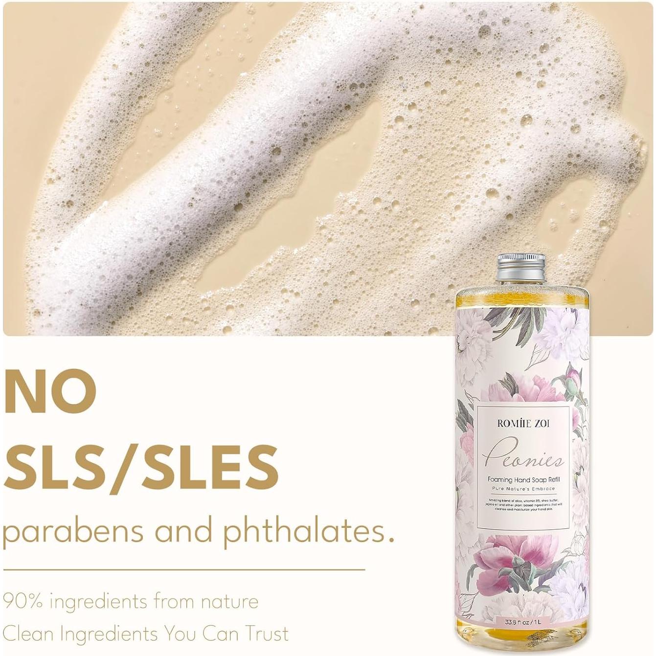 Recargas de Jabón Espumoso ROMIIE ZOI 3-Pack 1000 ml Aroma Peonía