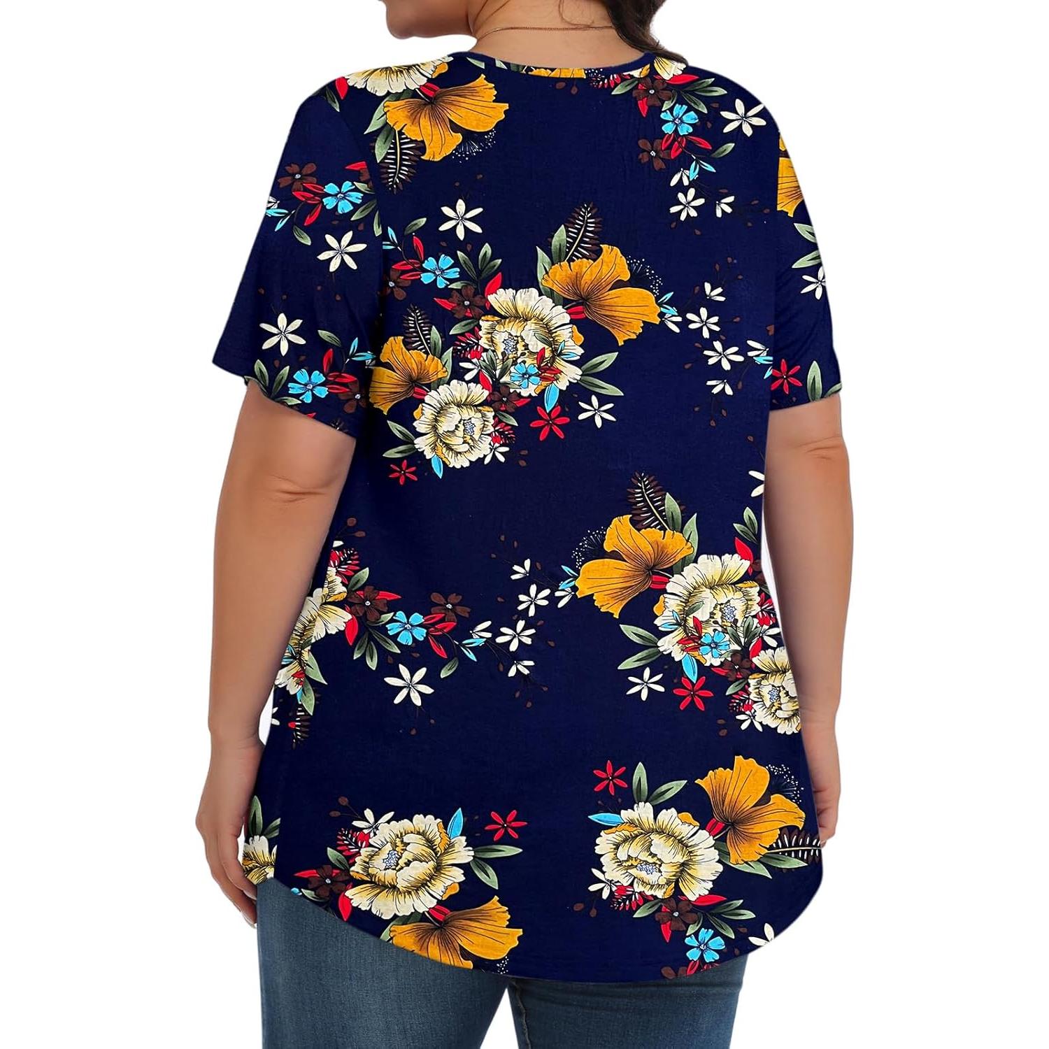 Tops de Talla Grande Tencede para Mujeres, Camiseta Casual 1X-5X