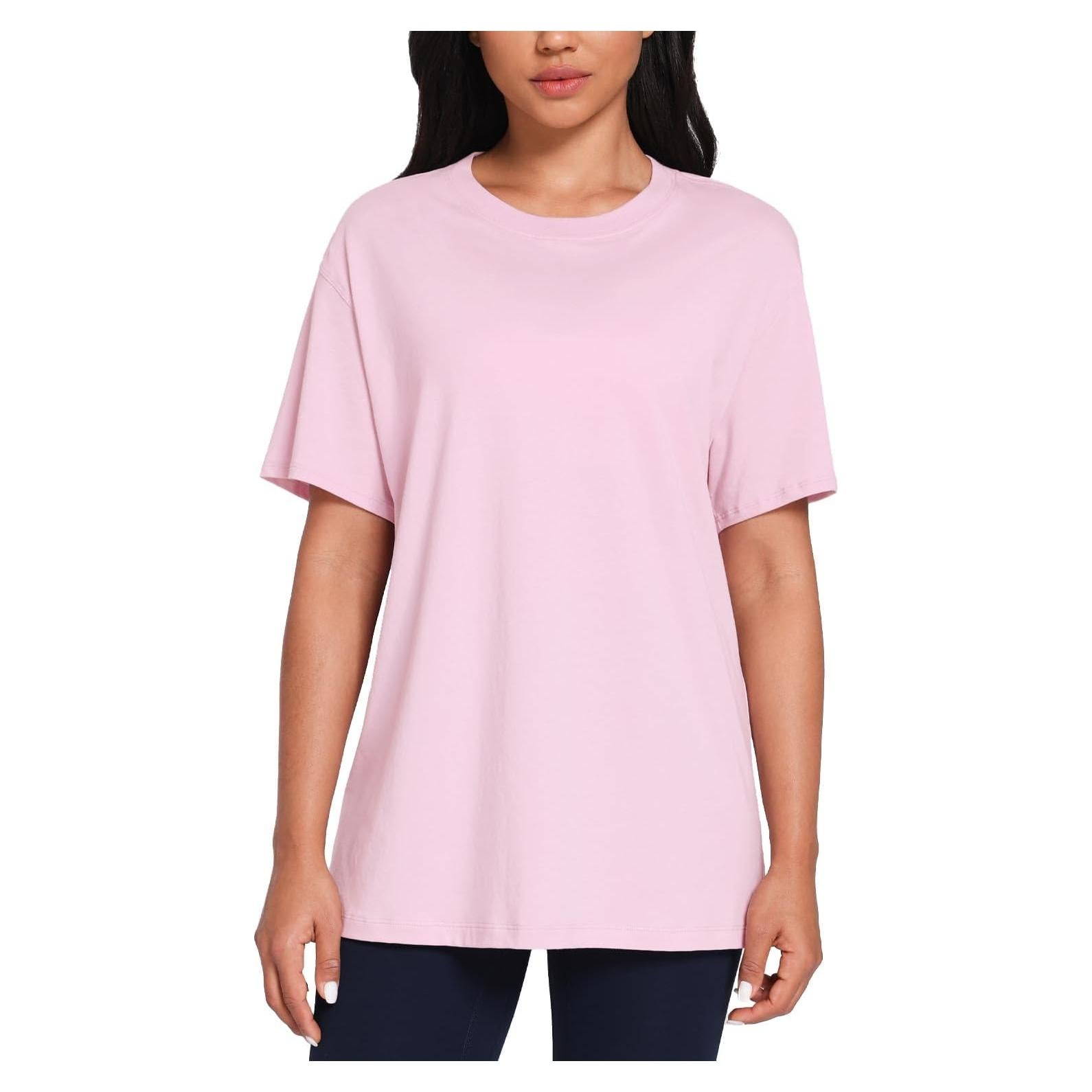 Camiseta de Manga Corta Pima Rosa Peonía HeyNuts para Mujeres