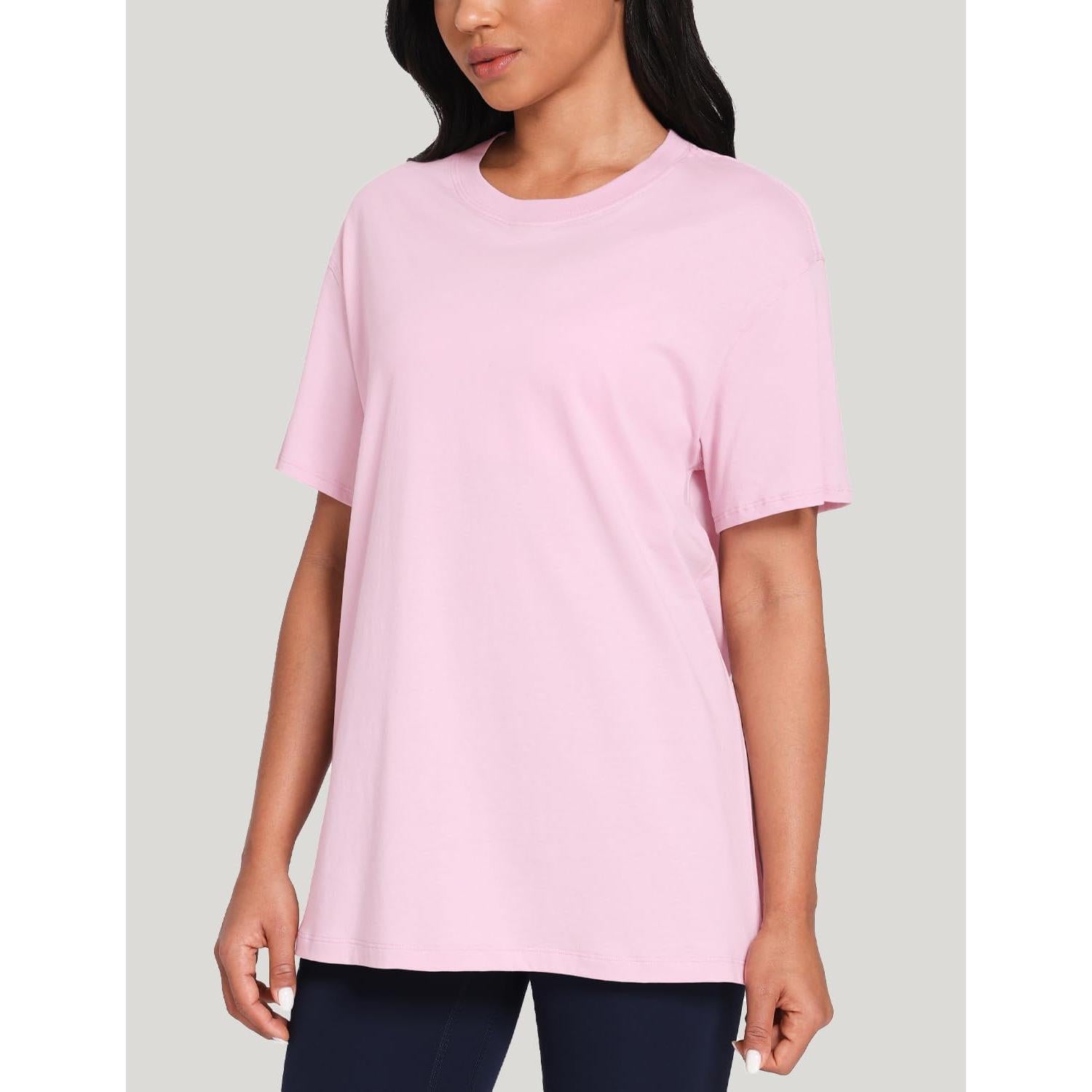 Camiseta de Manga Corta Pima Rosa Peonía HeyNuts para Mujeres