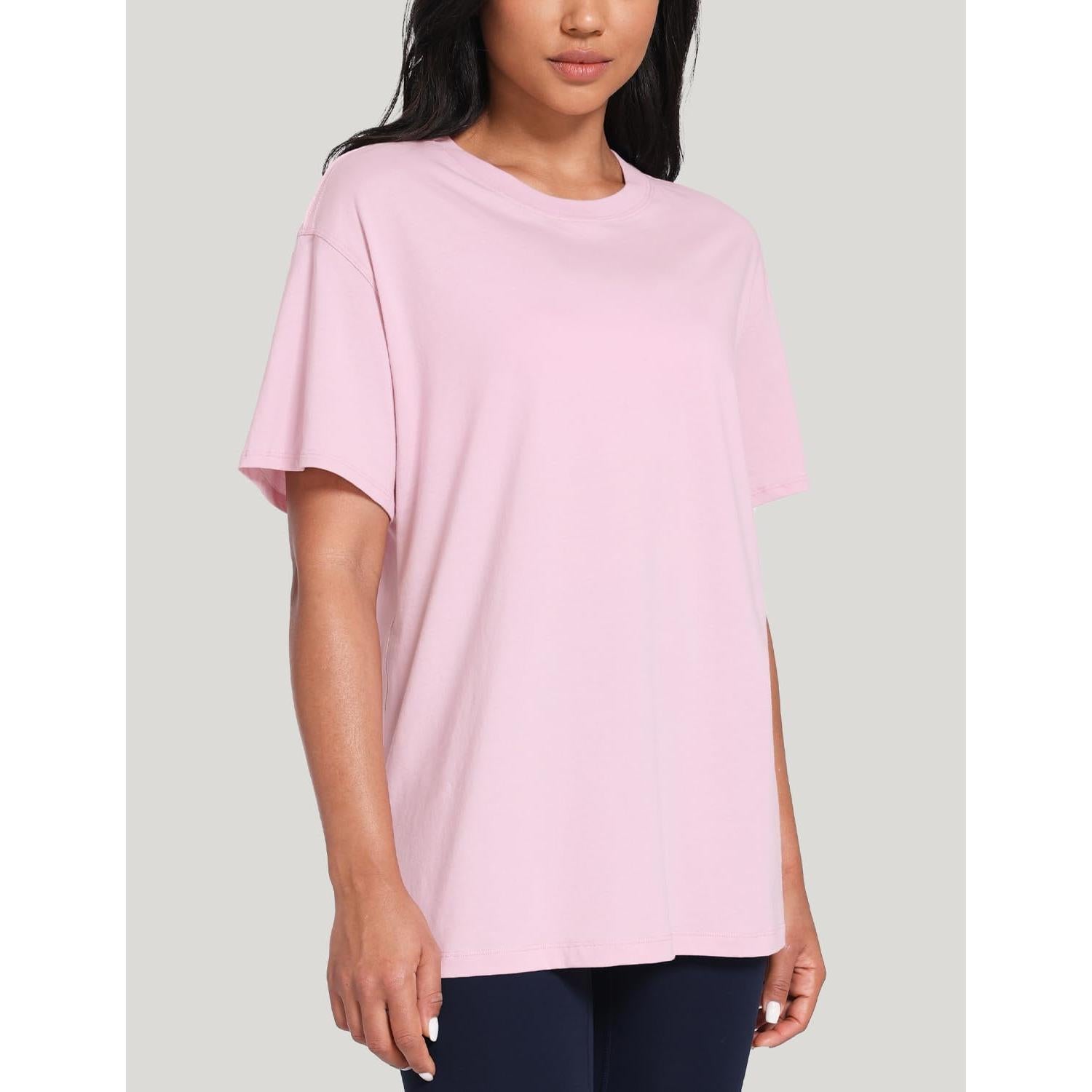 Camiseta de Manga Corta Pima Rosa Peonía HeyNuts para Mujeres