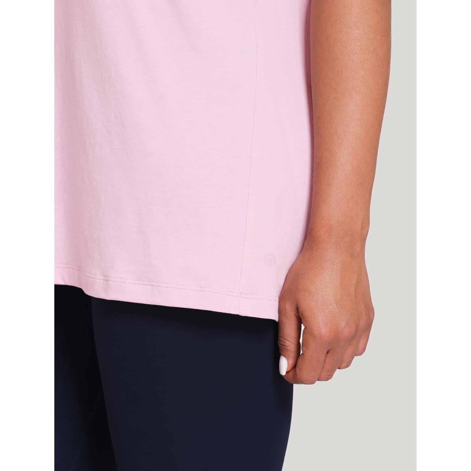 Camiseta de Manga Corta Pima Rosa Peonía HeyNuts para Mujeres