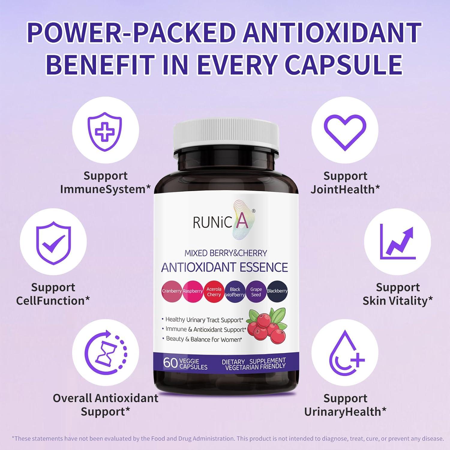 Suplemento Antioxidante RUNICA 6en1 Vegano para Mujeres 90 Cápsulas